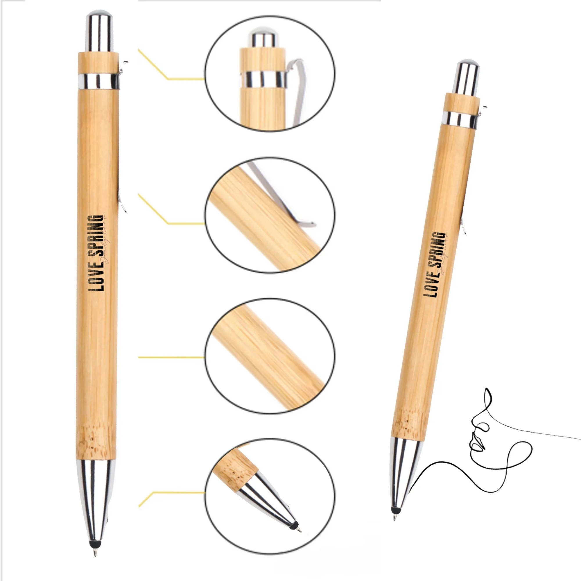 Natural Bamboo Wheat Straw Ballpoint Pen 4