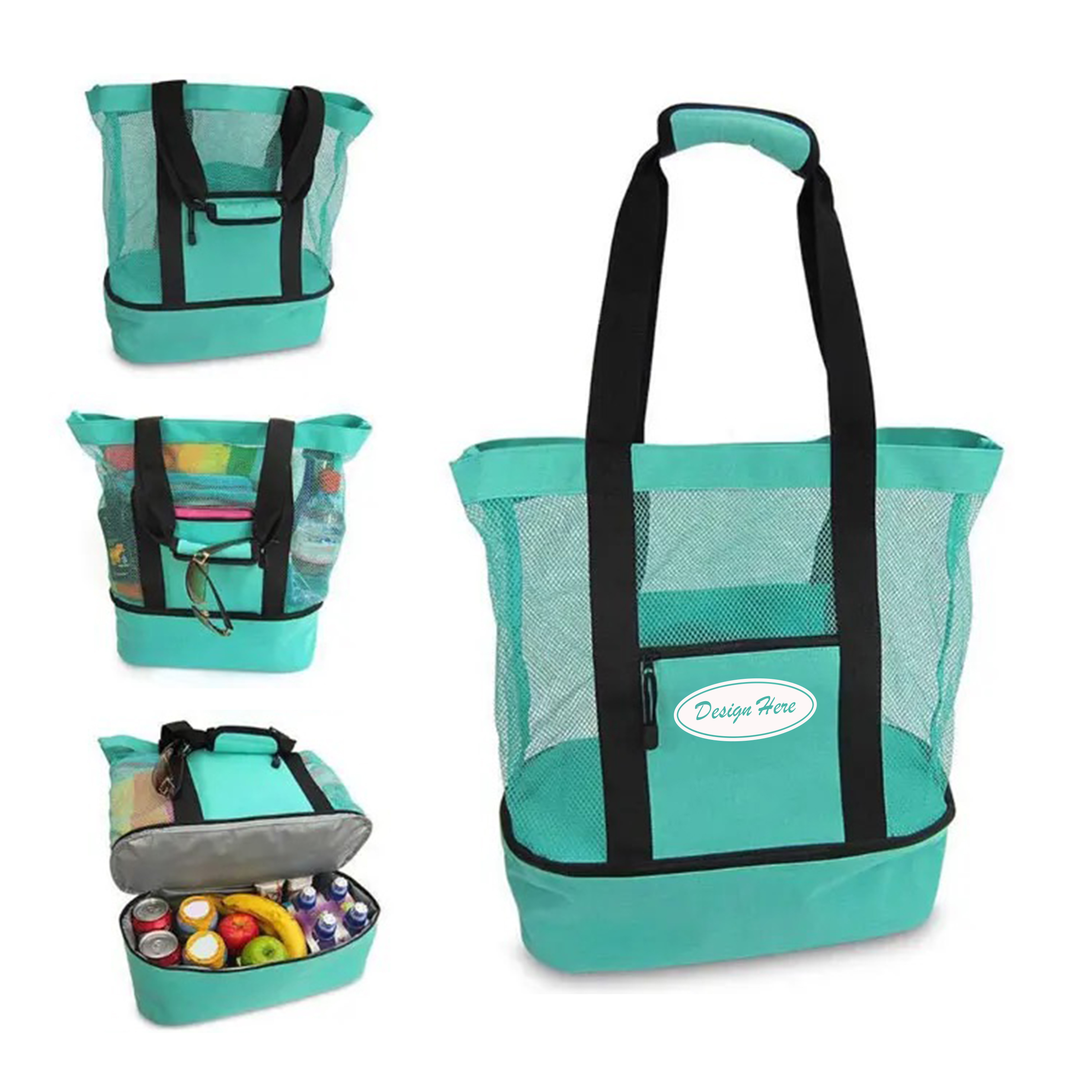 All-in-One Mesh Tote with Bottom Cooler Pocket 4