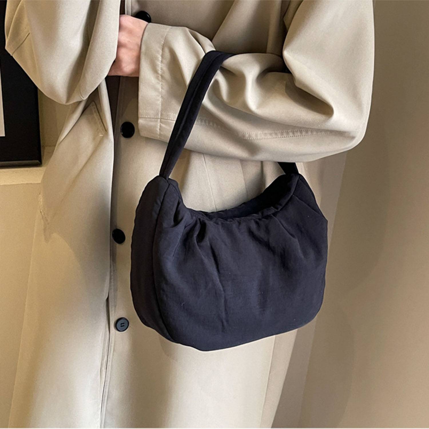Nylon Wrinkle Candy Underarm Tote Bag 4