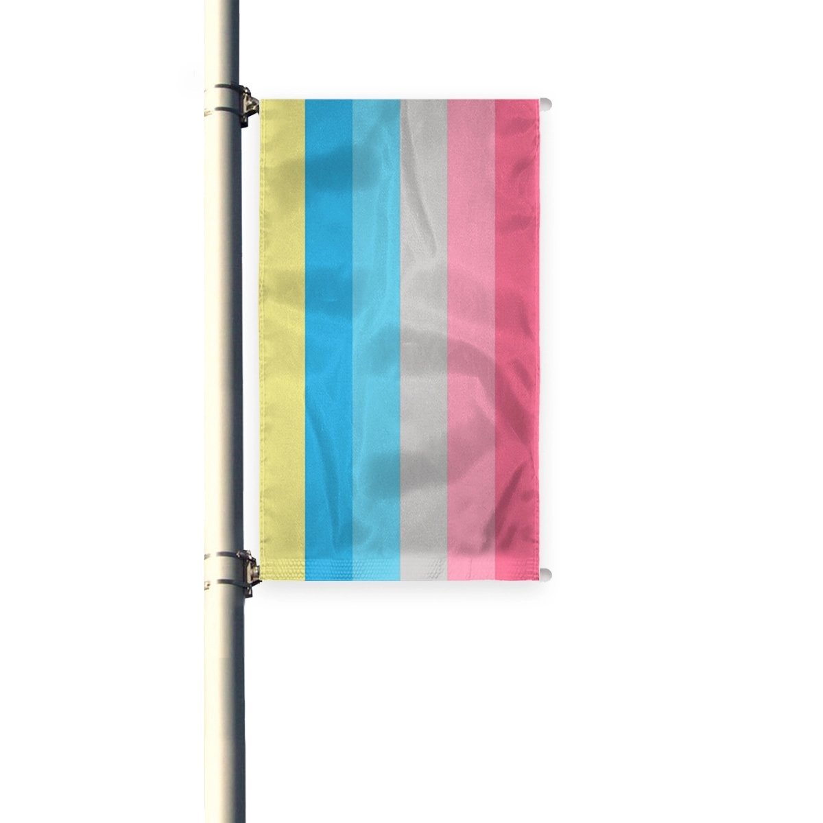 3'x8' Genderflux Pleated Light Post Banner 1