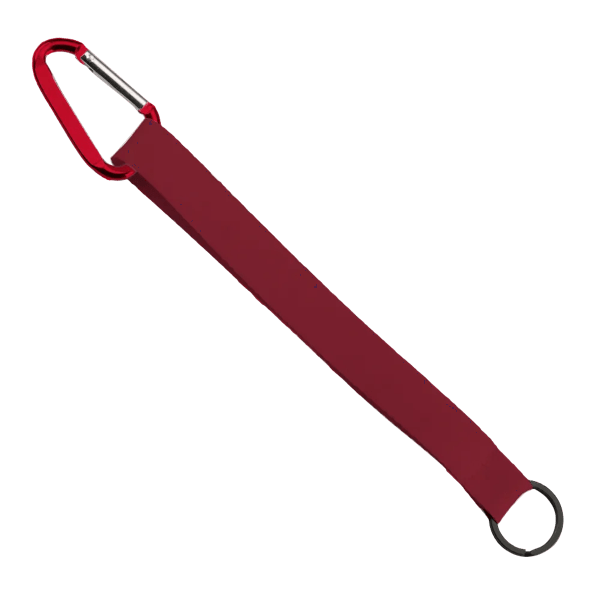 3/4" Sewn Polyester Keychain with Metal Split-Ring and Carabiner 179