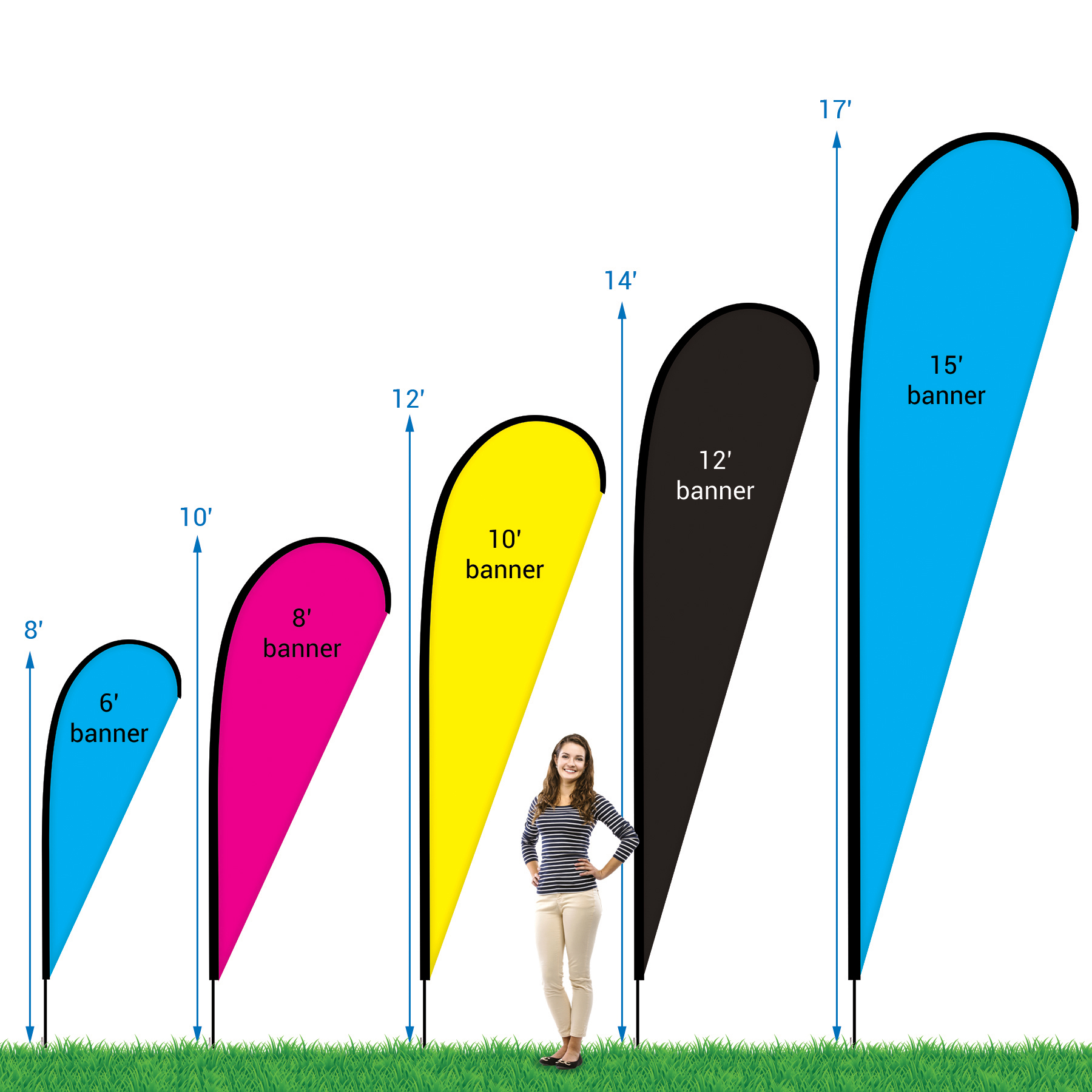10' Double Sided Portable Teardrop Banner w/ Hardware Set 8