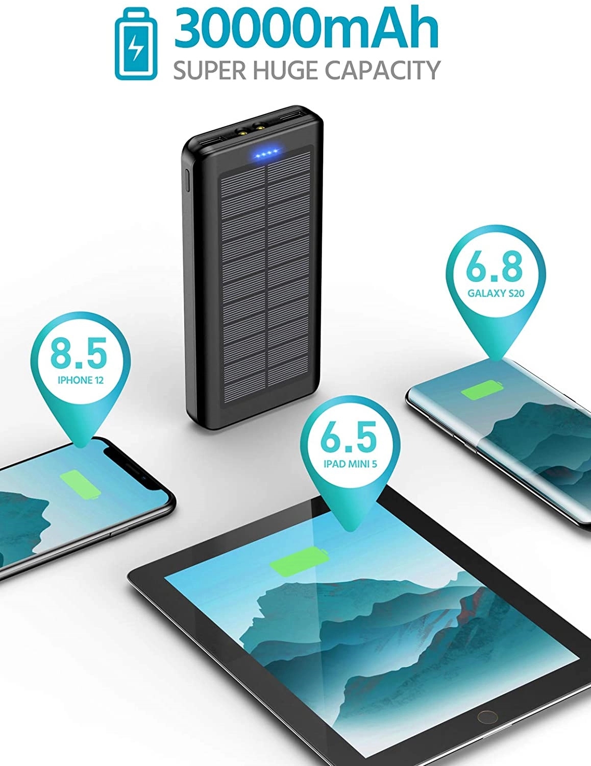Solar Charger Power Bank 30000mAh 2