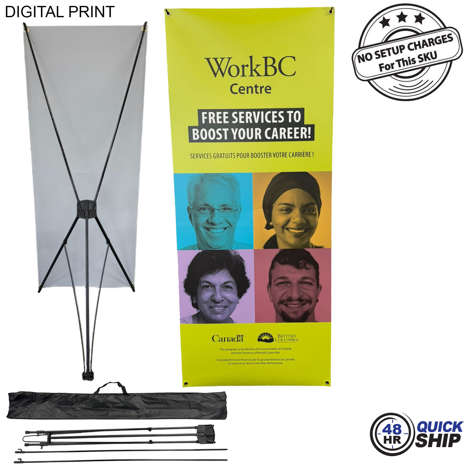 48Hr Quick Ship - Tripod Banner with Graphics, 33.5x80, and Bag. NO SETUP CHARGE 2