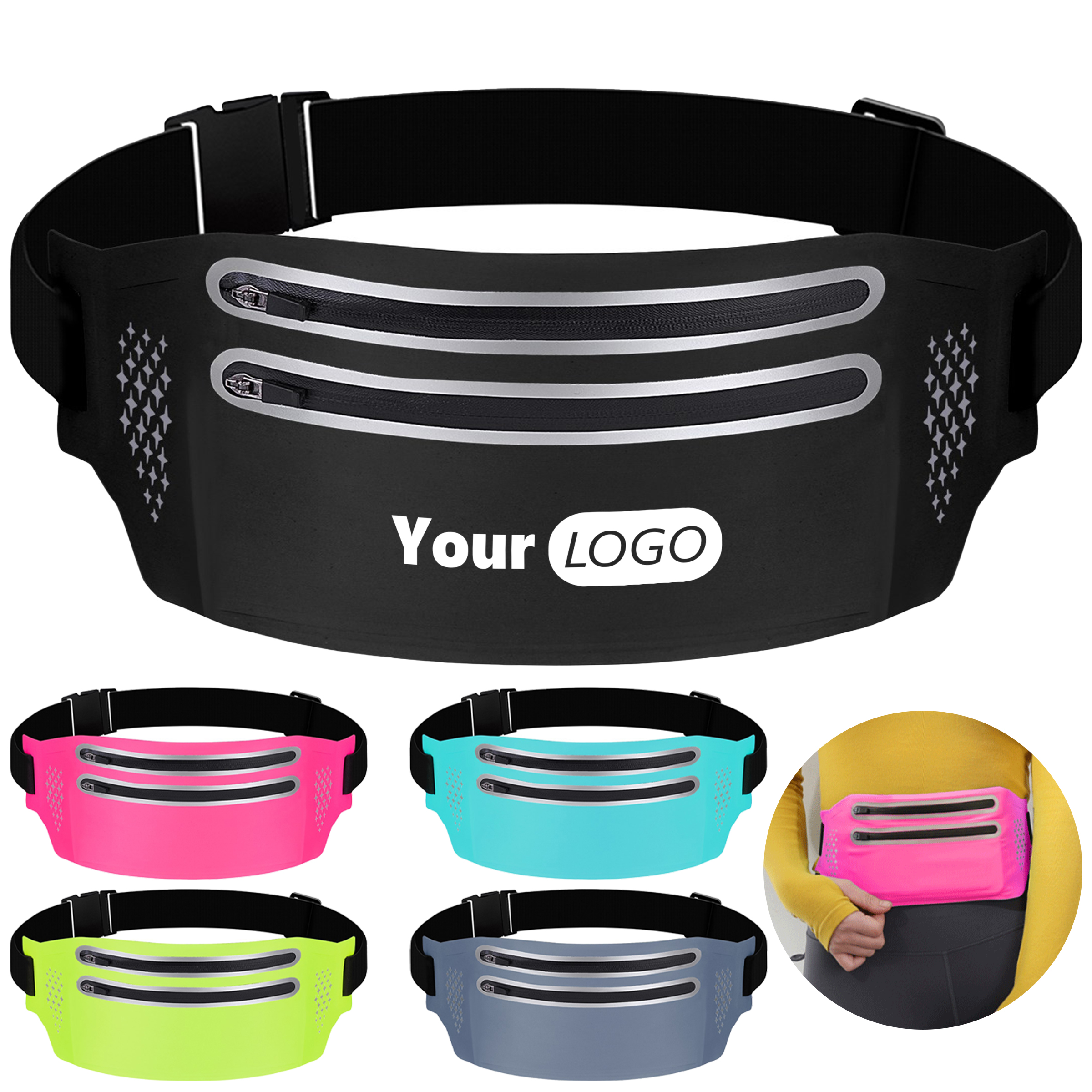 Nylon Travel Sports Close Fitting Waist Bag 3