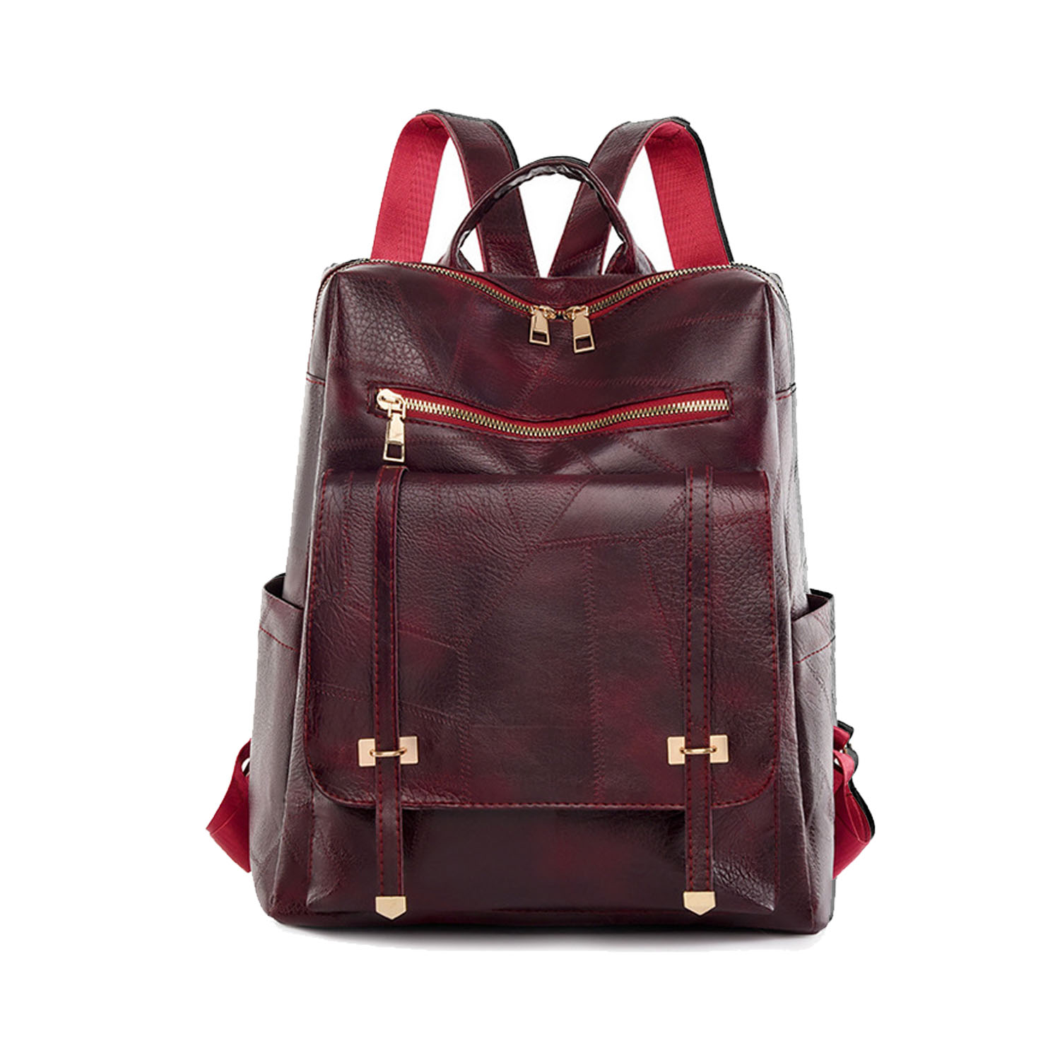 Vintage PU Leather Backpack 12