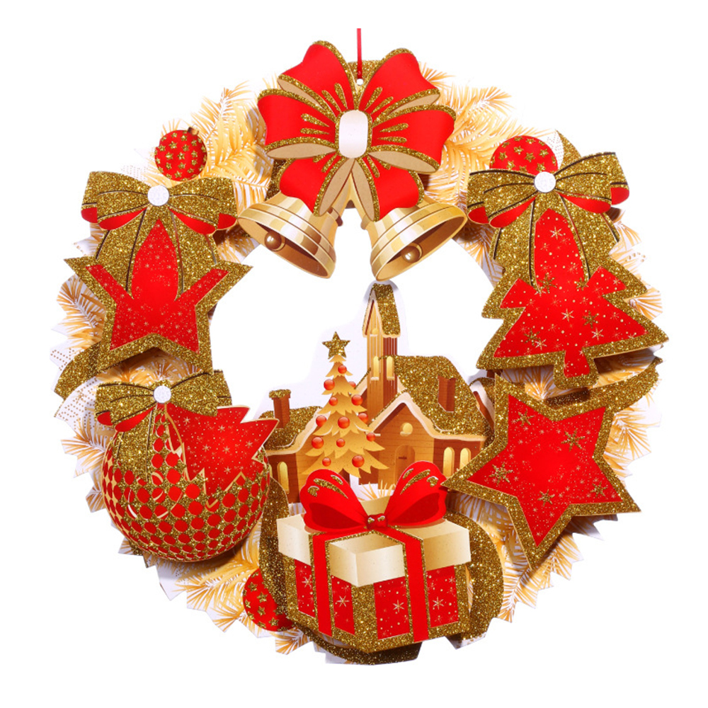 Christmas 40cm Glittering Paper Wreath 2