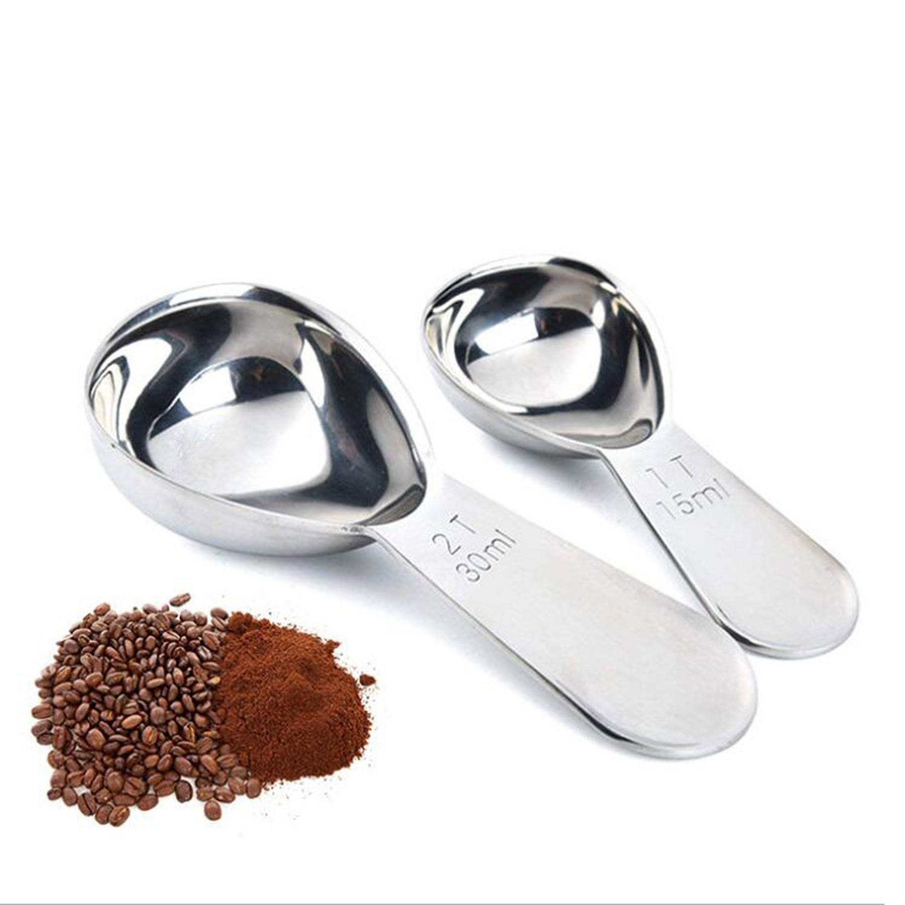 Stainless Steel Measuring Spoons 2 Pcs 2