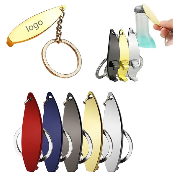 Metal Surf Board Bottle Opener Keychain 1