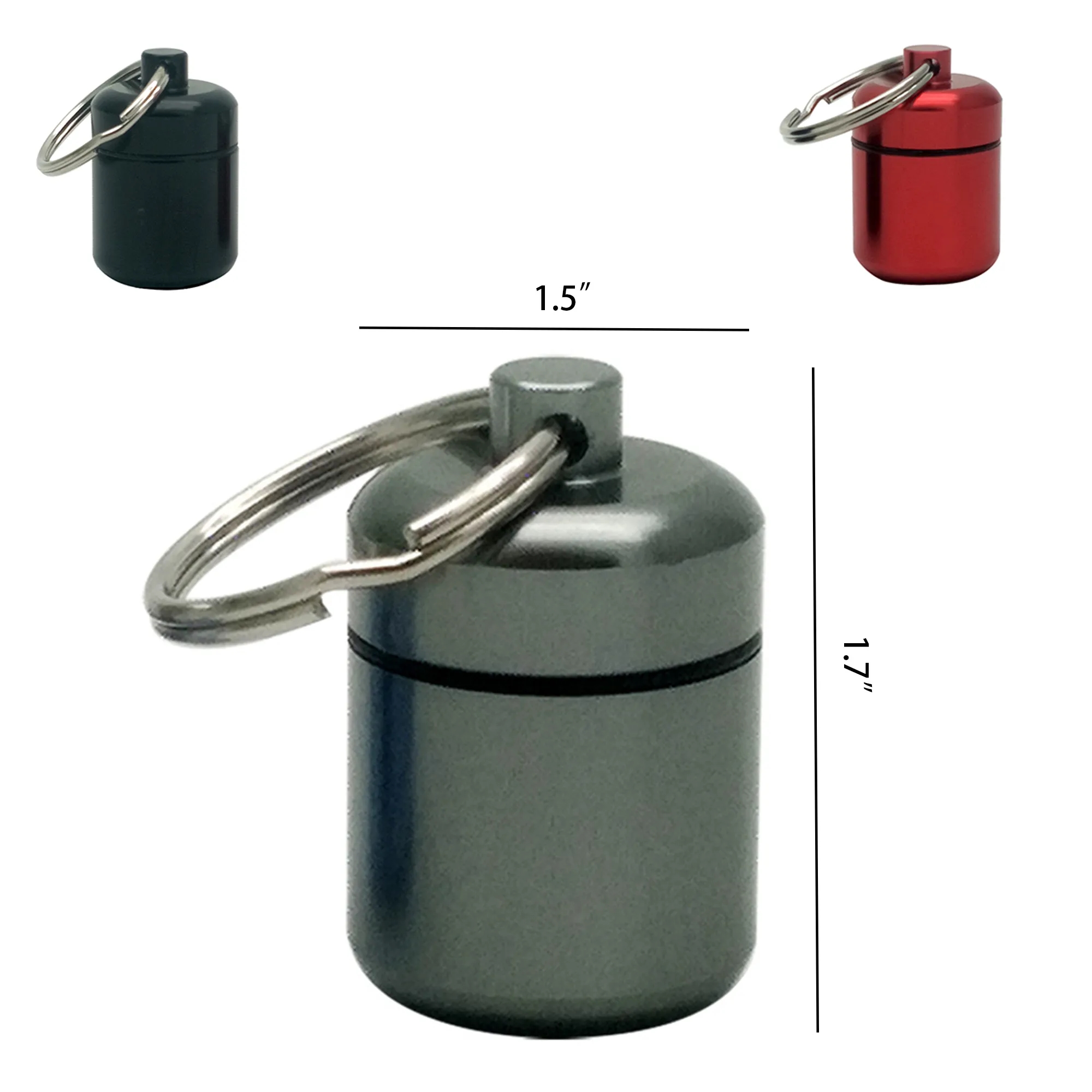 Mini Aluminum Alloy Pill Earplug Storage With Key Ring 3