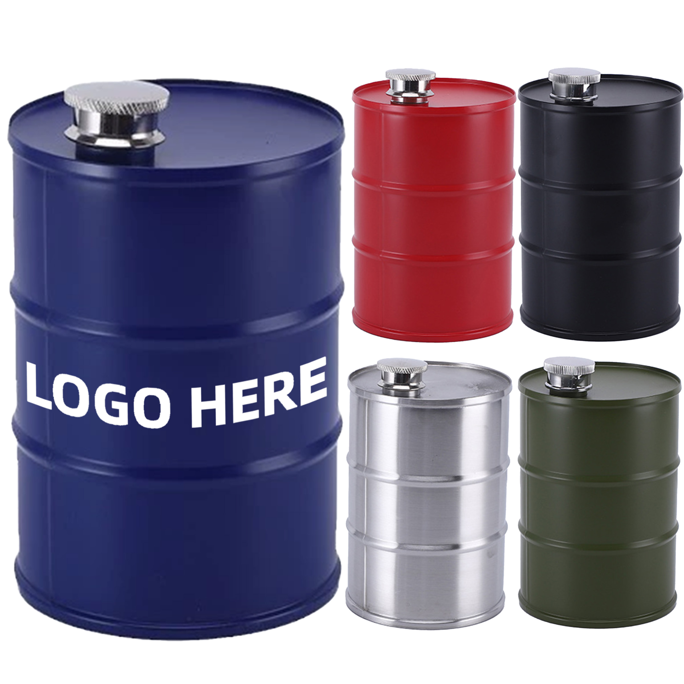 25oz Stainless Steel Oil Drum Wine Flask 2
