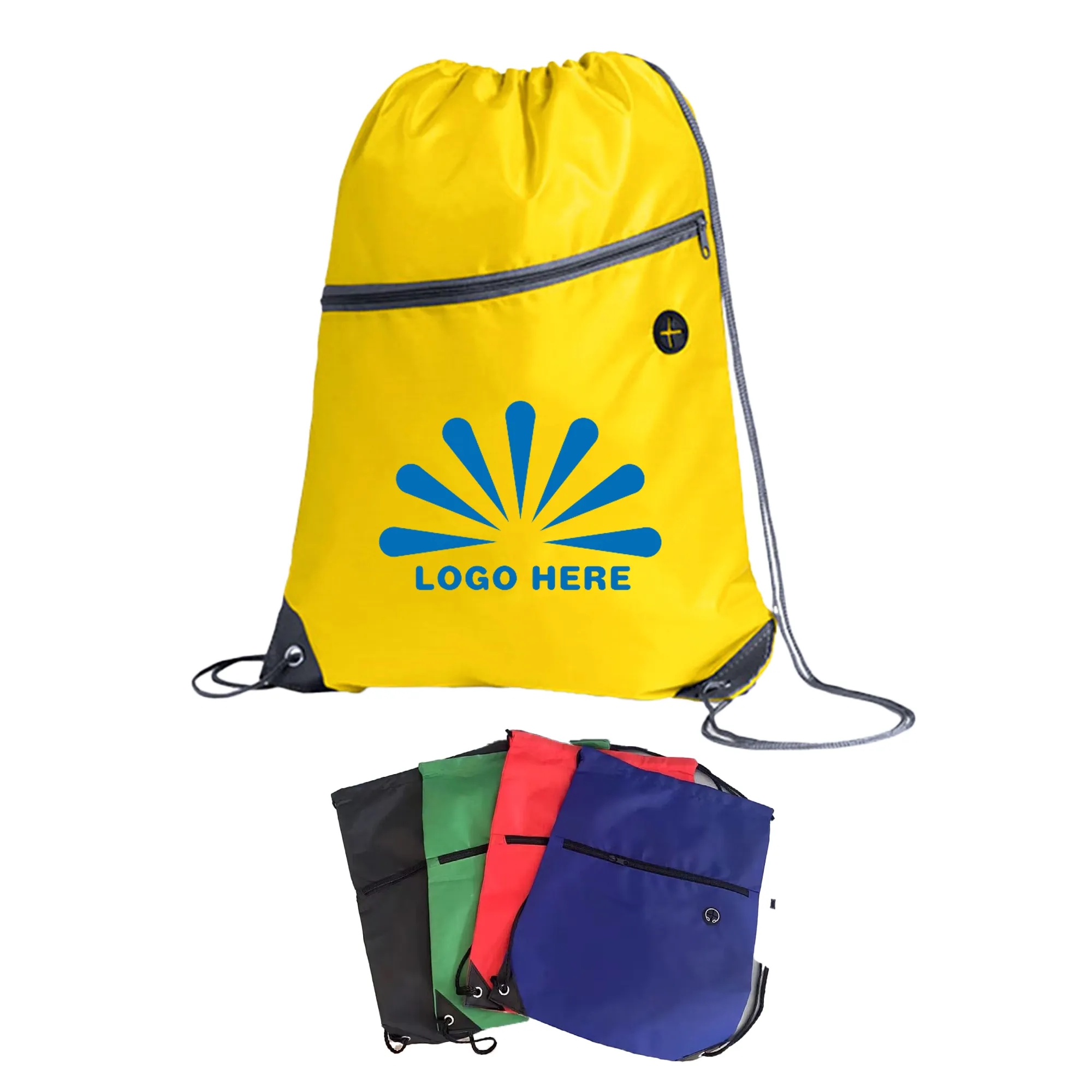 Drawstring Sports Pack with Front Zipper 2