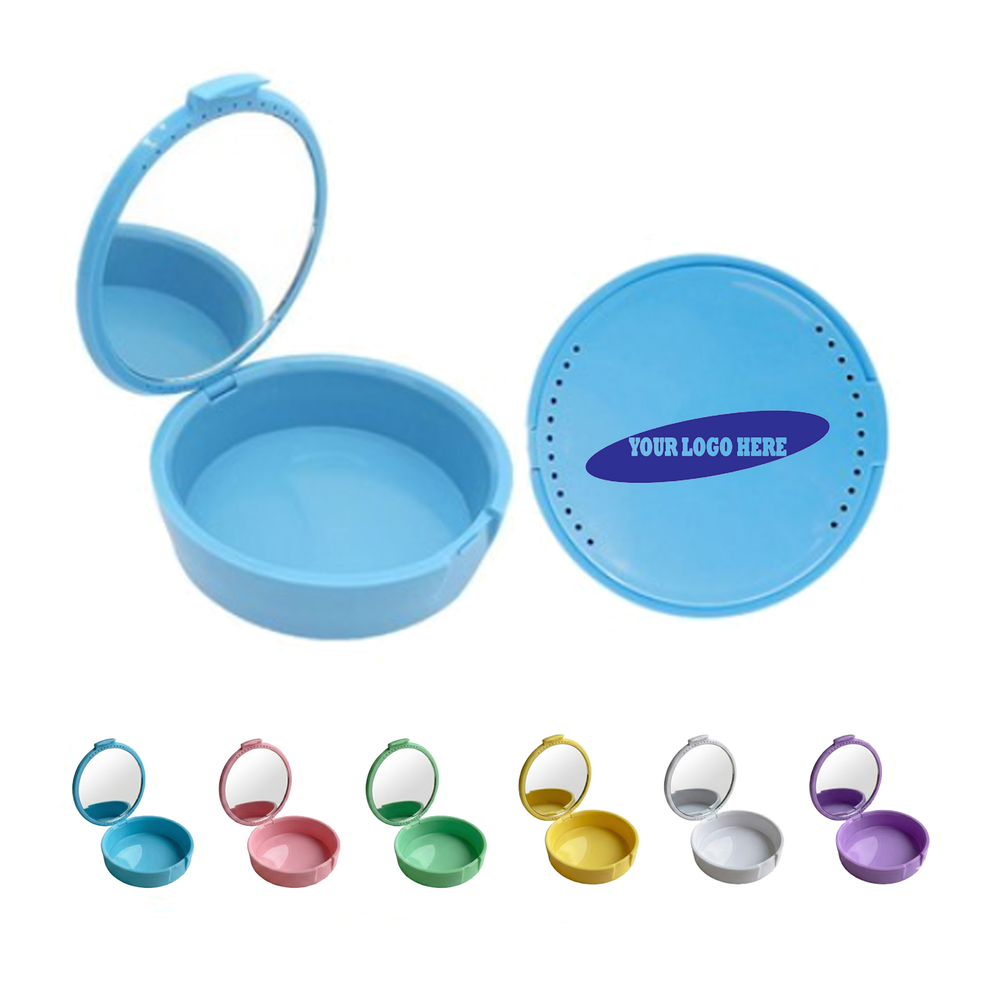 Round Plastic Retainer Case With Mirror 2