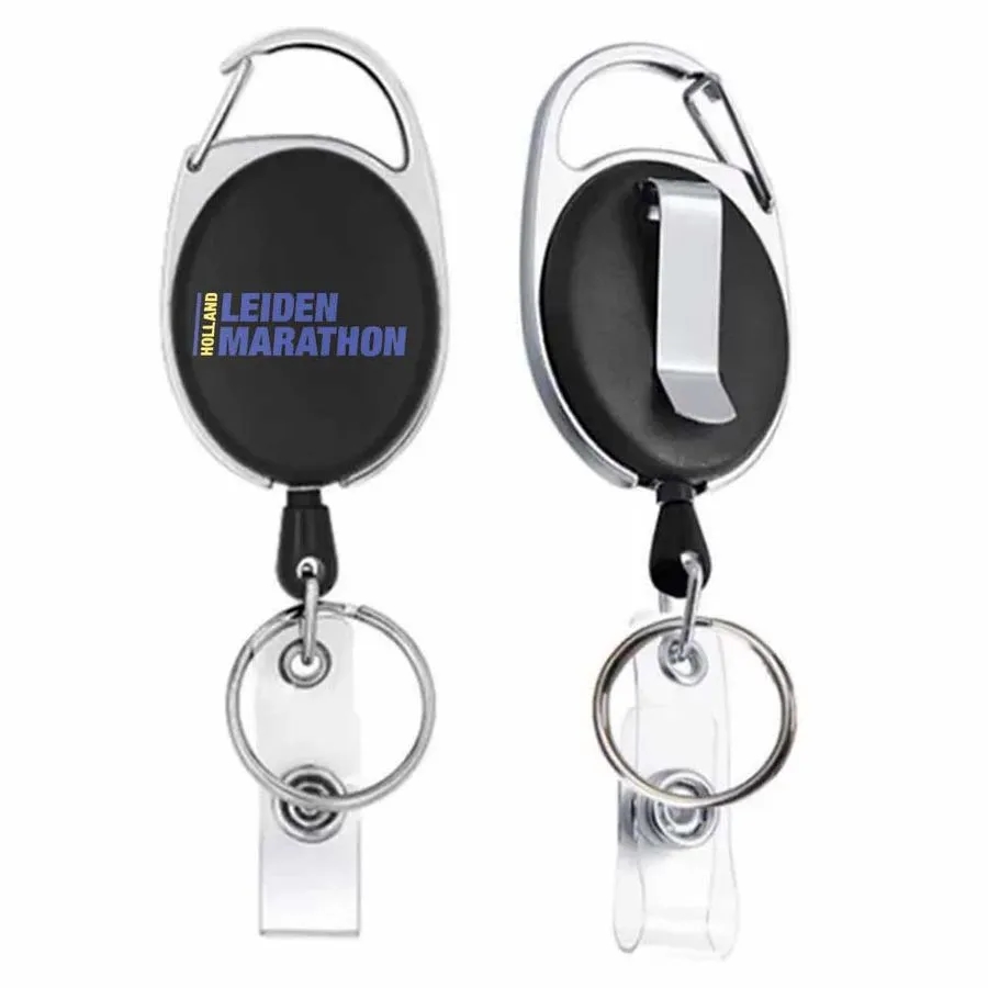 Solid Black and Steel Reel Keychain 9