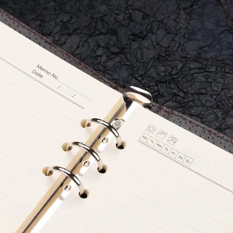 A5 Leather Padfolio Notebook with Magnetic Clip 4