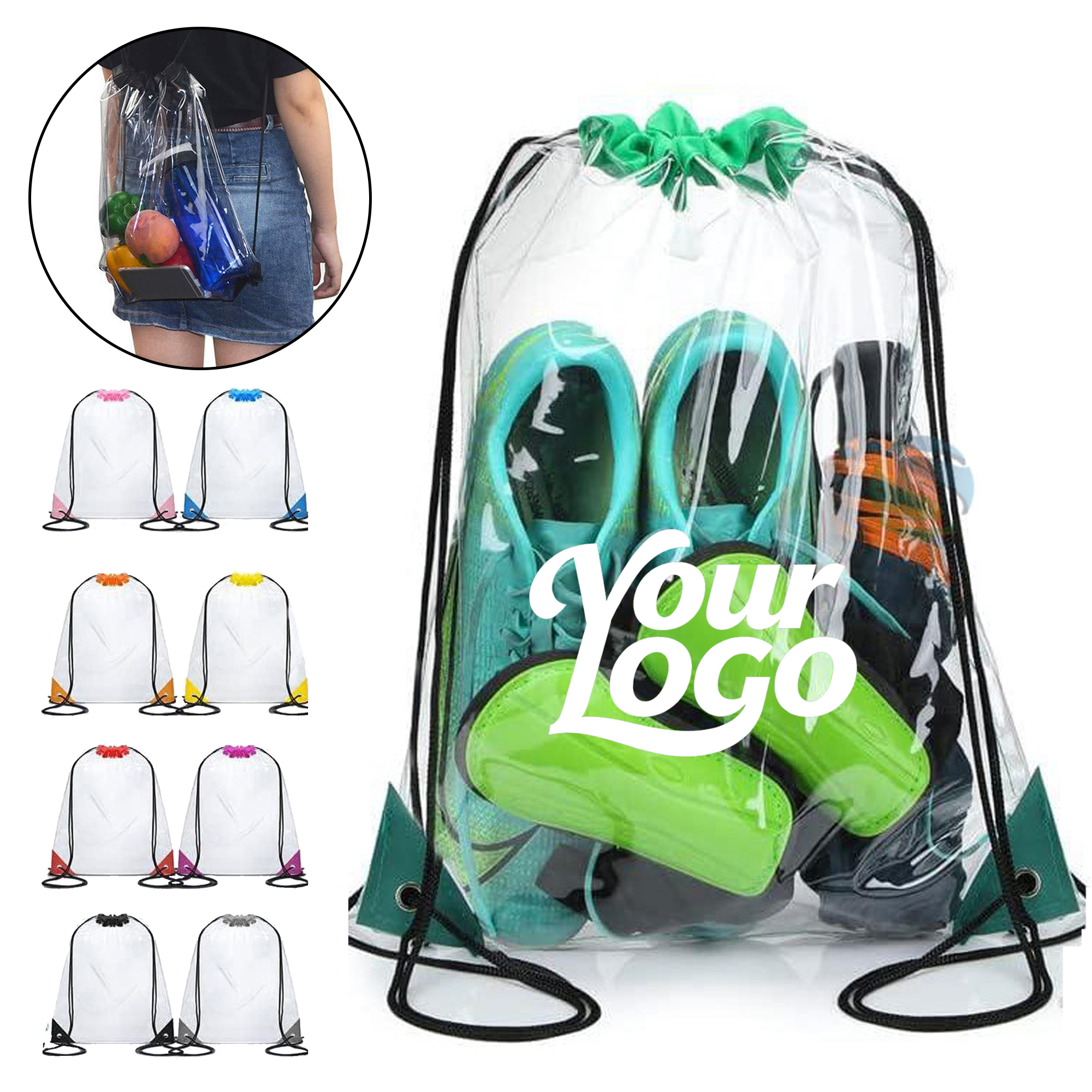 Clear Drawstring Bag Stadium Backpack 4