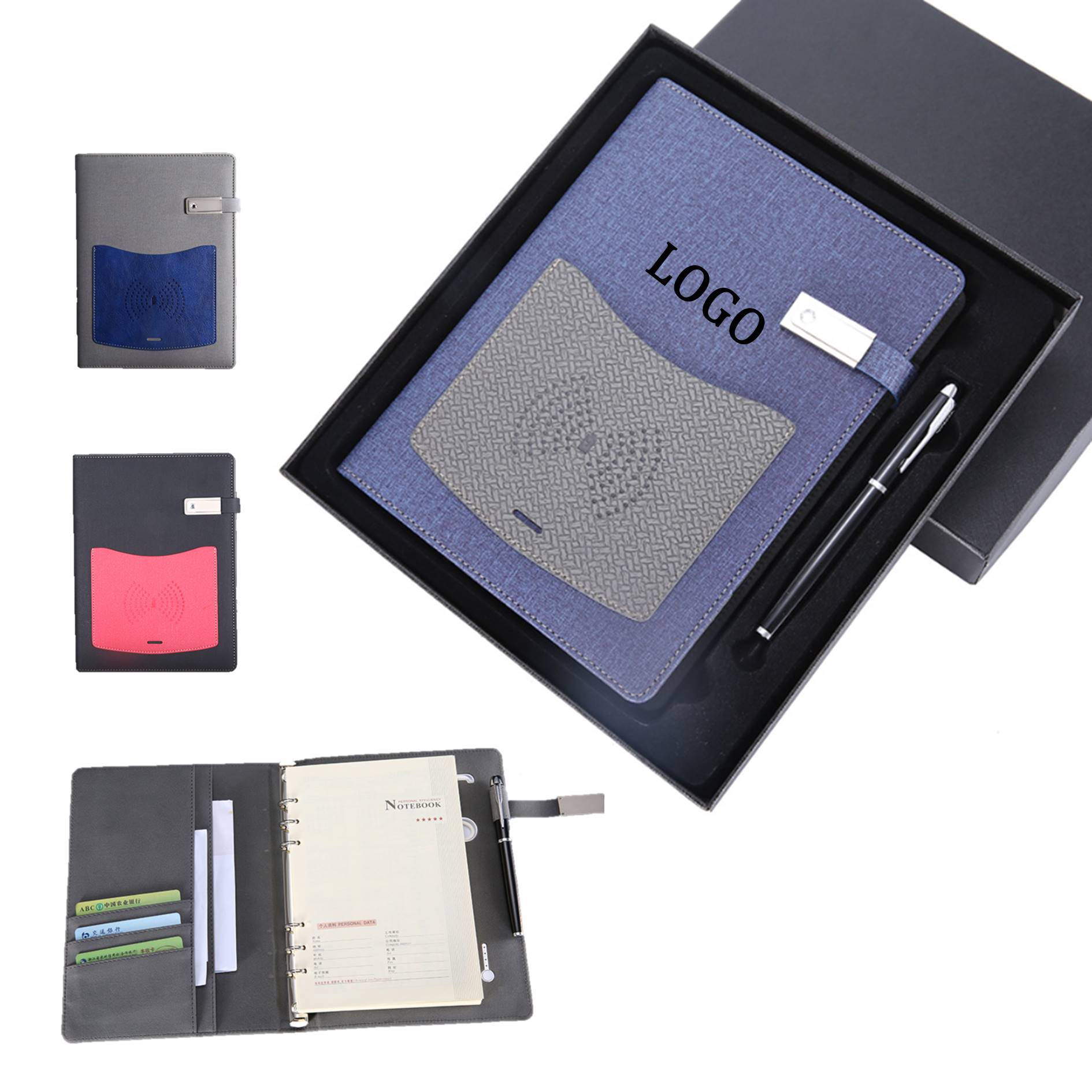 Multi-Functional Notebook w/Wireless Charger & Flash Drive 1
