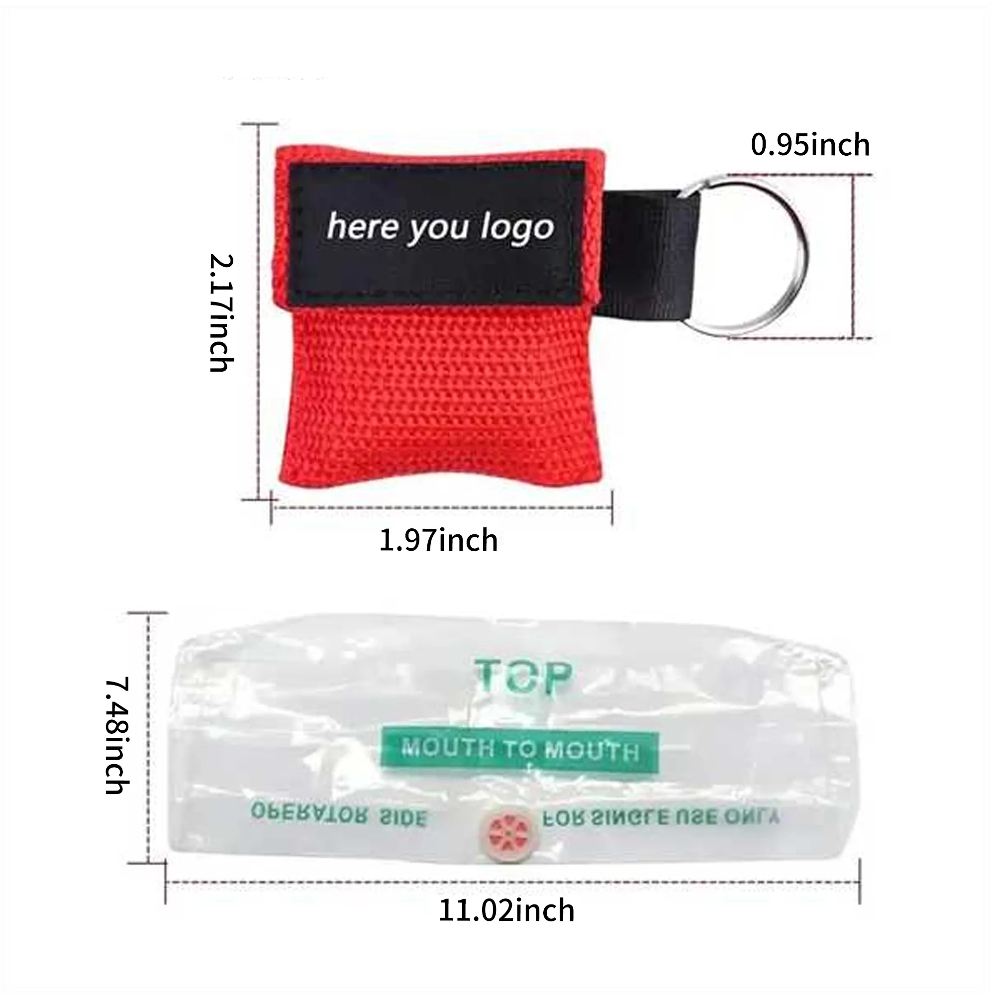 Emergency CPR Face Mask with Nylon Keychain Pouch 8