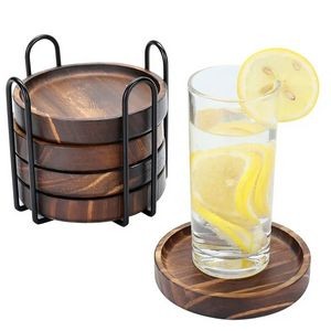 5 Pcs Wooden Coaster Set for Drinks 3