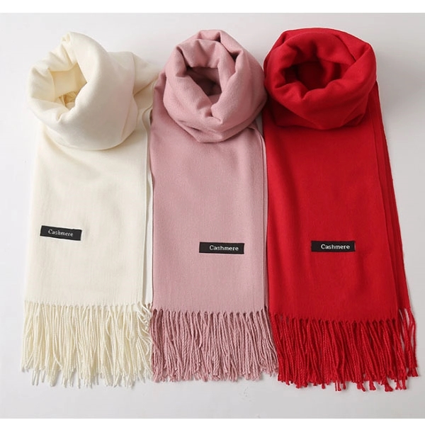 Winter Imitation Cashmere Scarf With Tassels 7