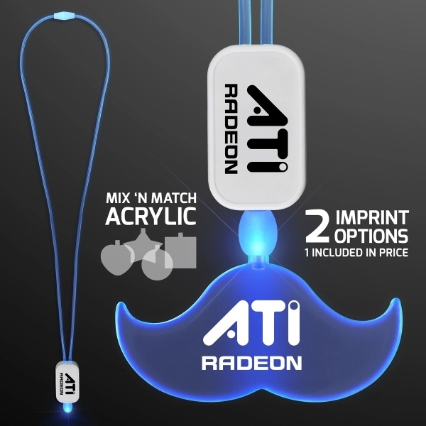 LED Lanyard with Acrylic Mustache Pendant 5
