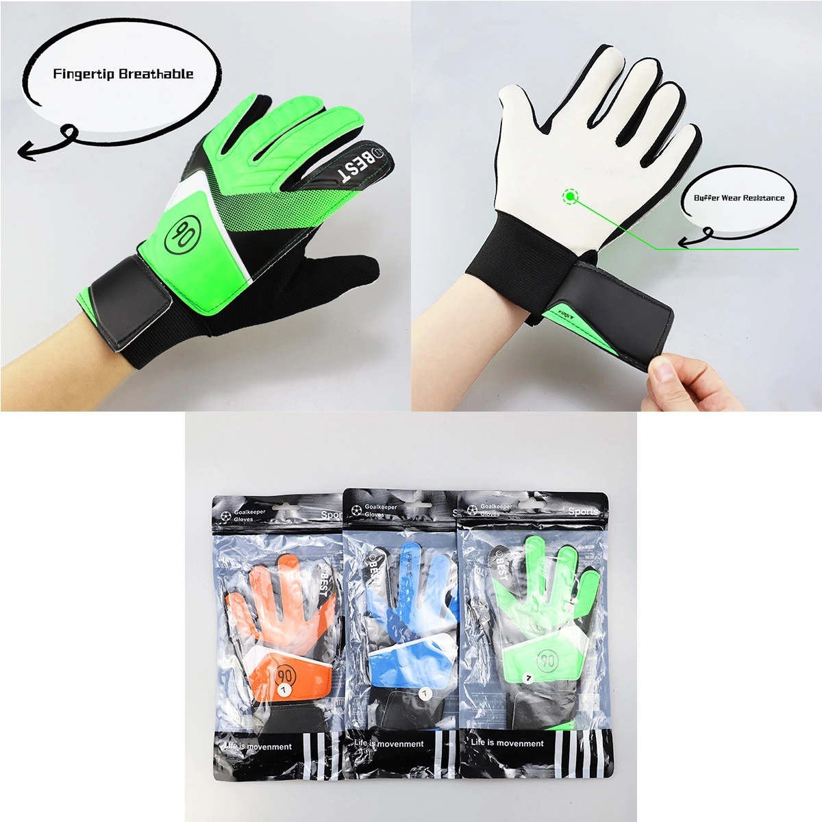 Sports Soccer Goalkeeper Football Gloves for Kids 4