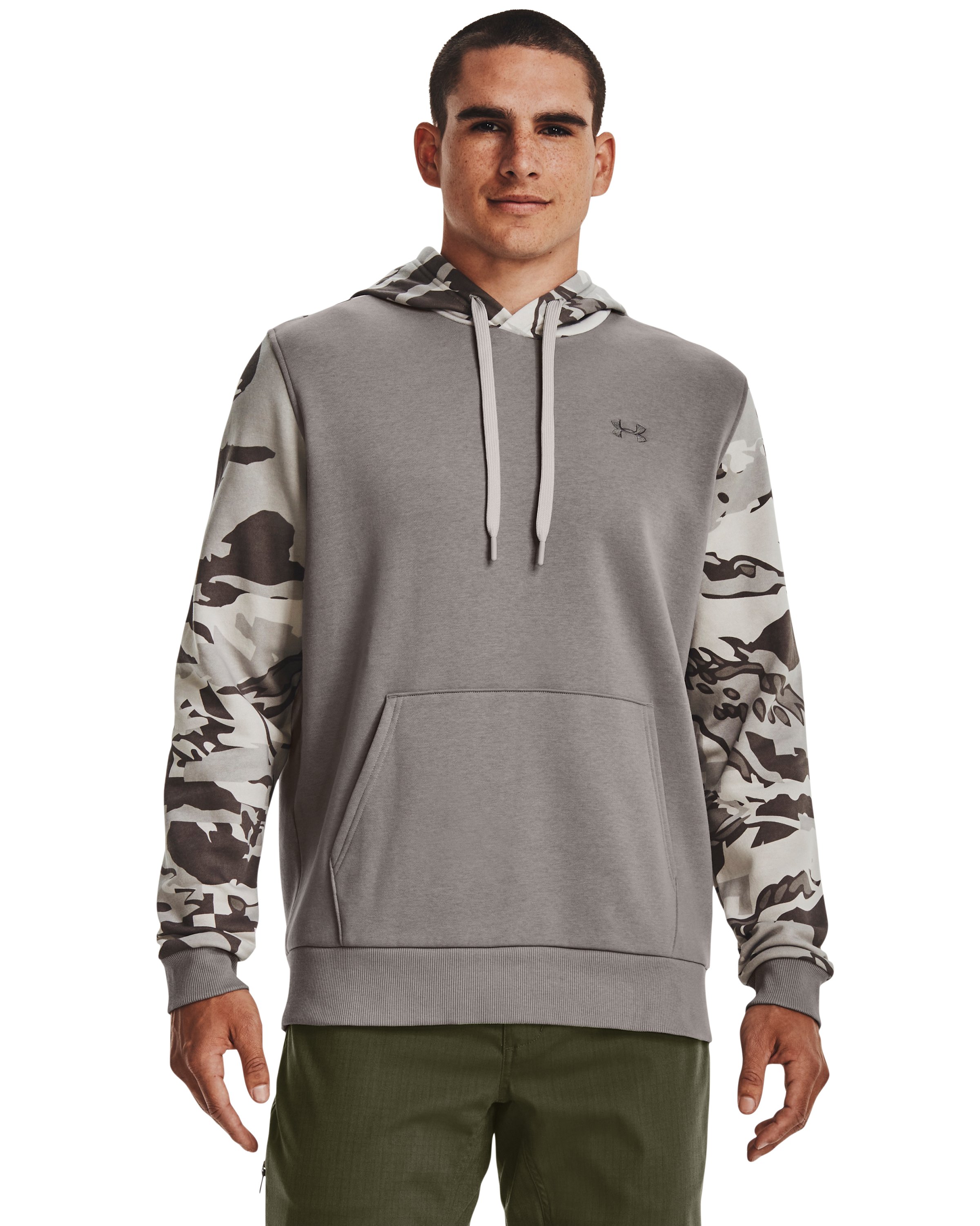 Men's UA Rival Fleece Blocked Hoodie, custom hoodie or sweatshirt with logo imprint 3
