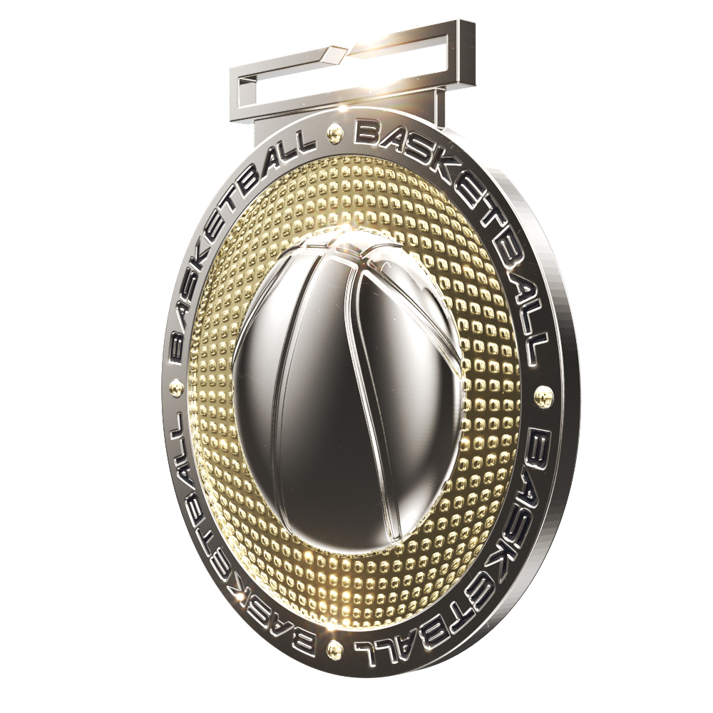 Basketball Dual Plated Medallion (3") 2