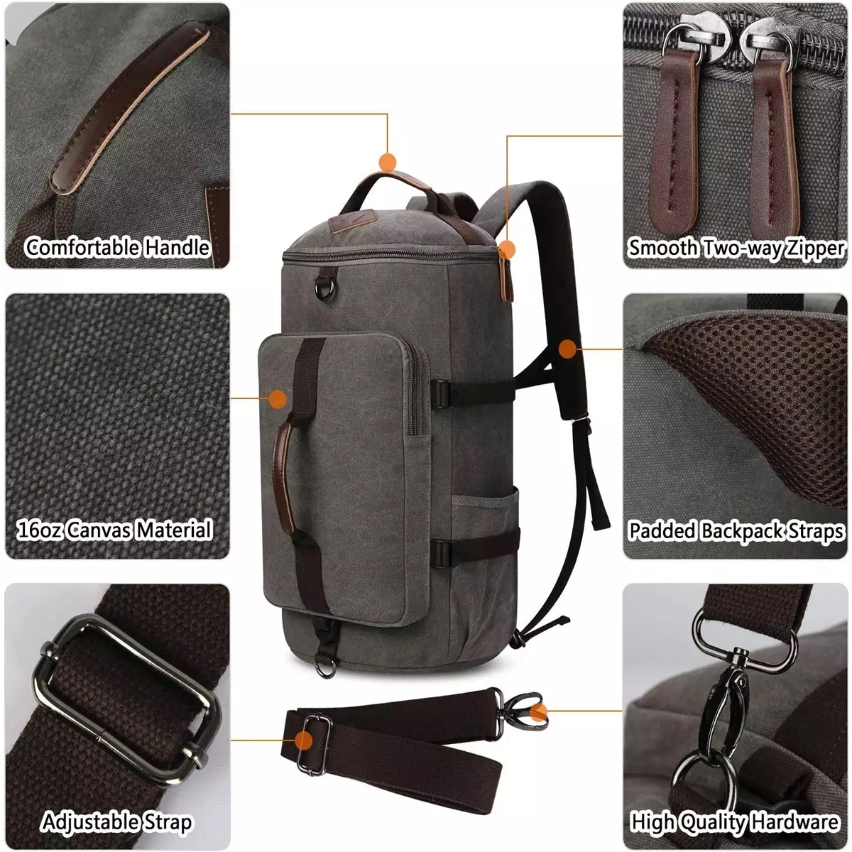 3 In 1 Canvas Duffle Backpack 2
