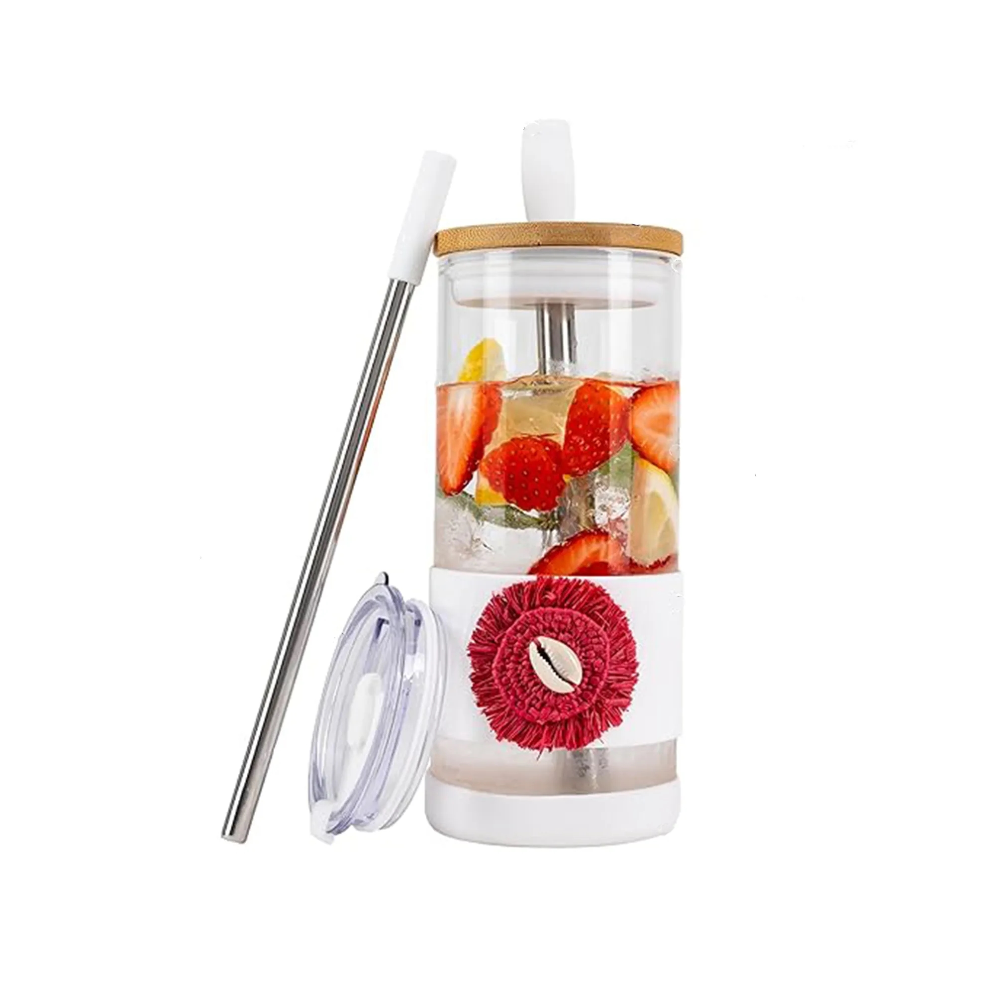 Glass Cups With Lids and Straws 4