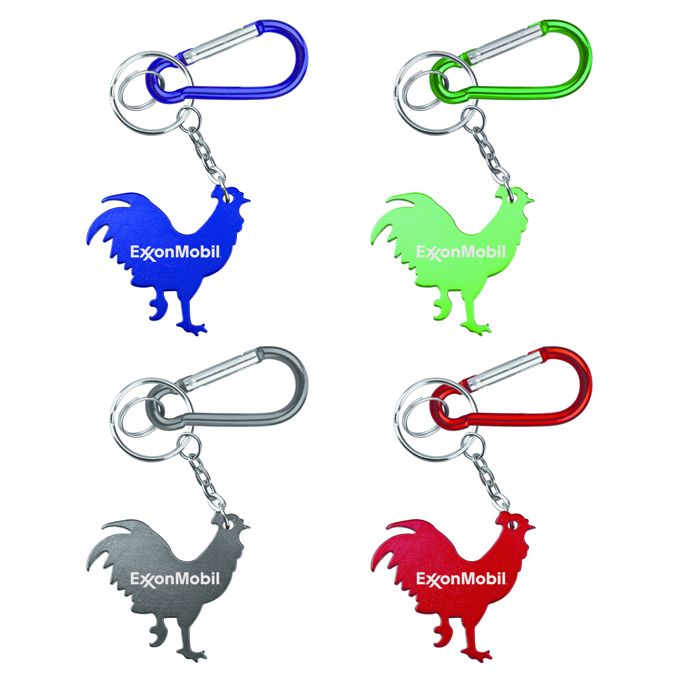 Rooster Shape Bottle Opener with Key Chain & Carabiner