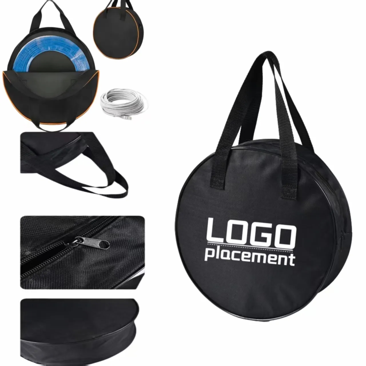 Round Tool Bag For Cable & Tool Storage