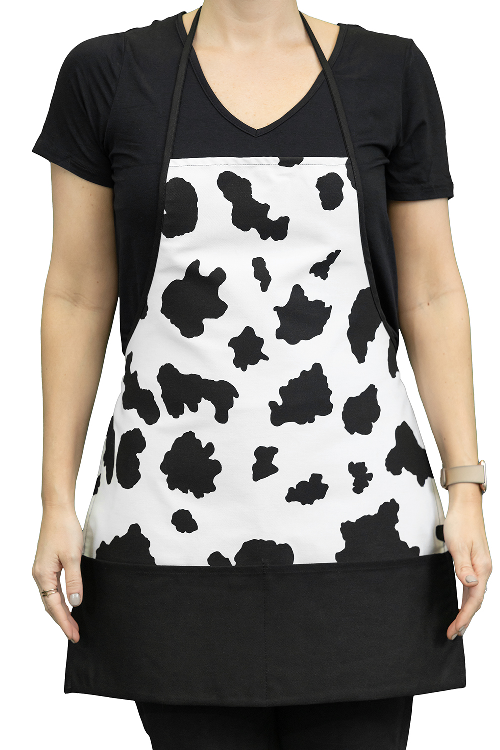 Pouch Pocket Cow print Apron