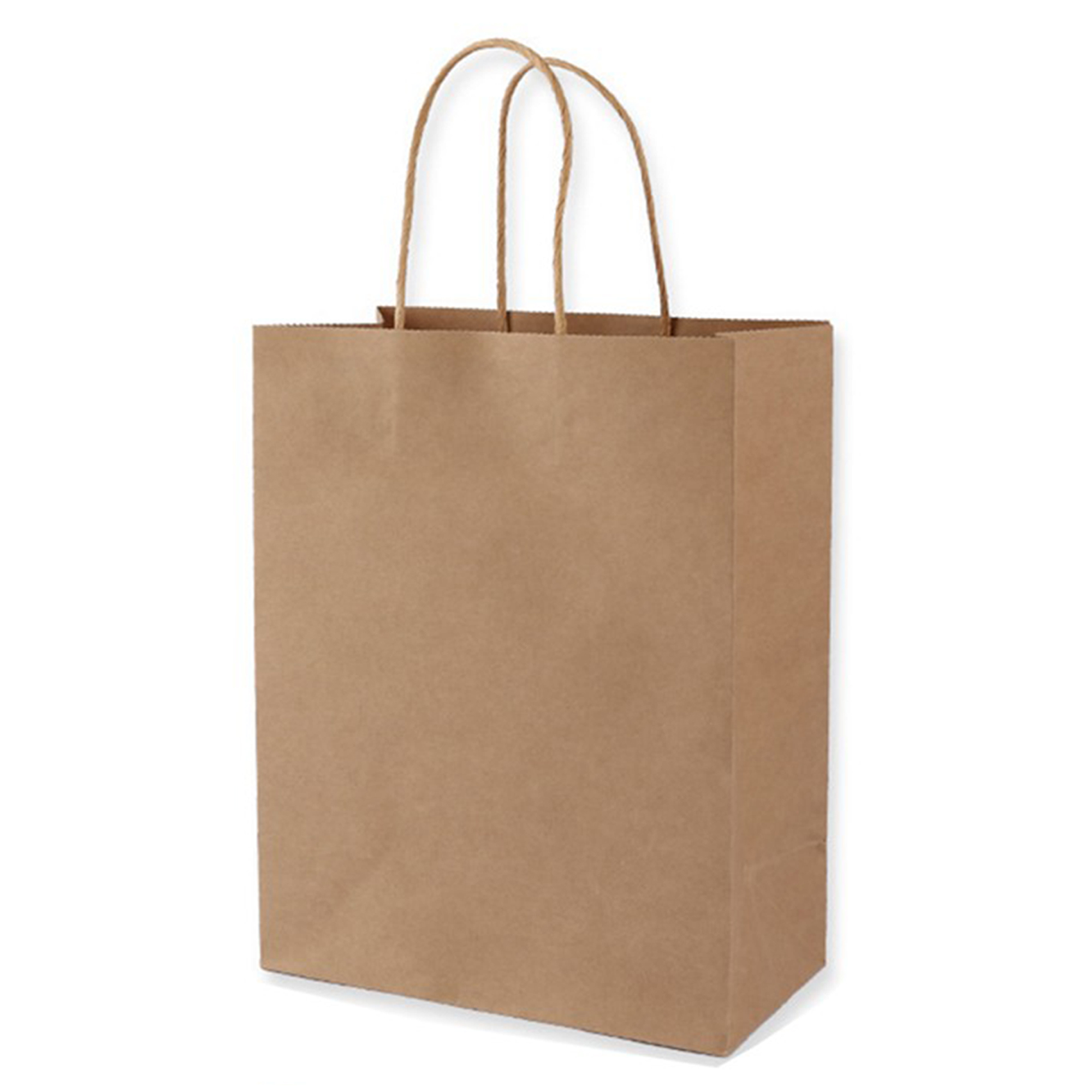 Natural Kraft Paper Shopper Tote Bag(6" W x 8" H x 3" D) 1