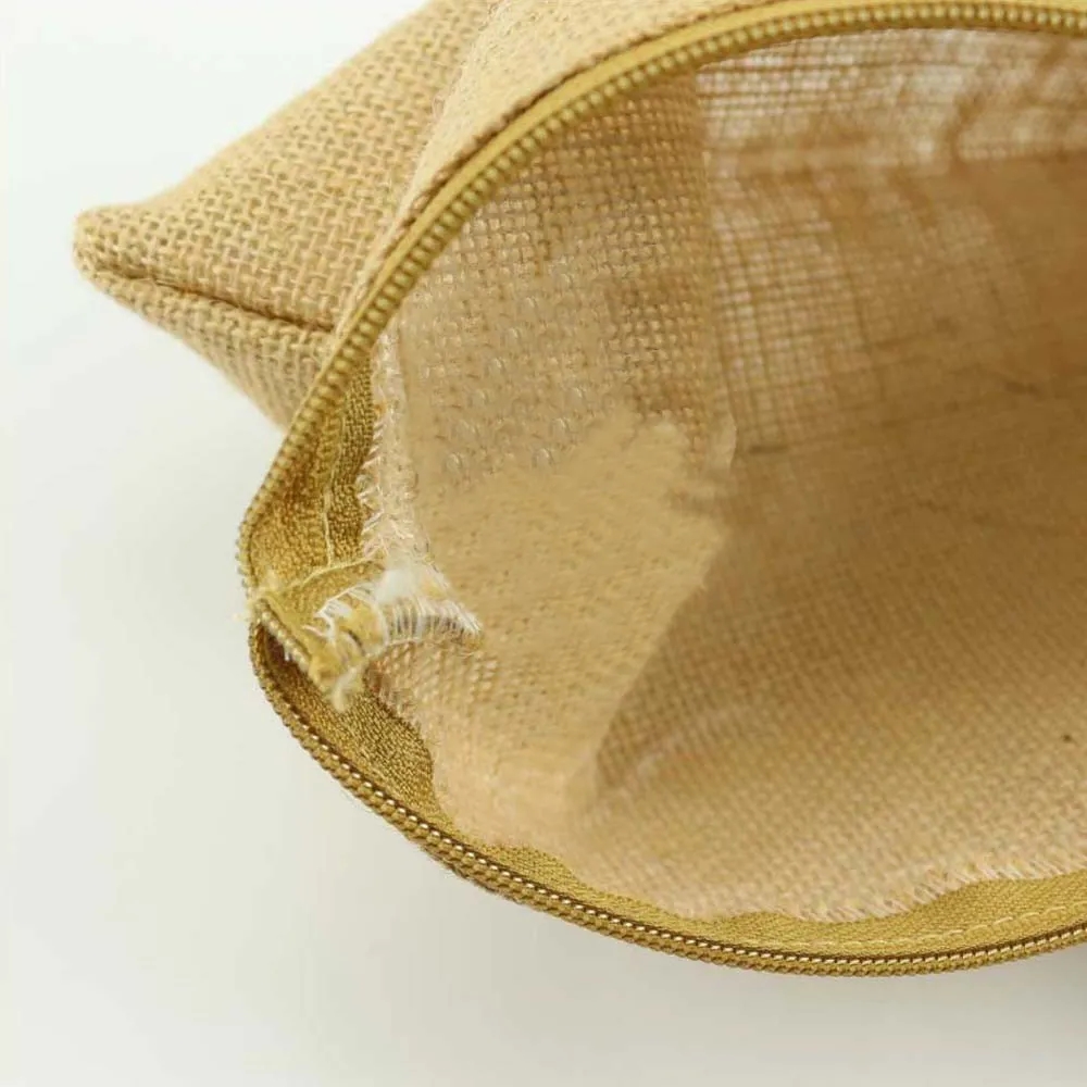 Personalized Natural Jute Zipper Pouch 5