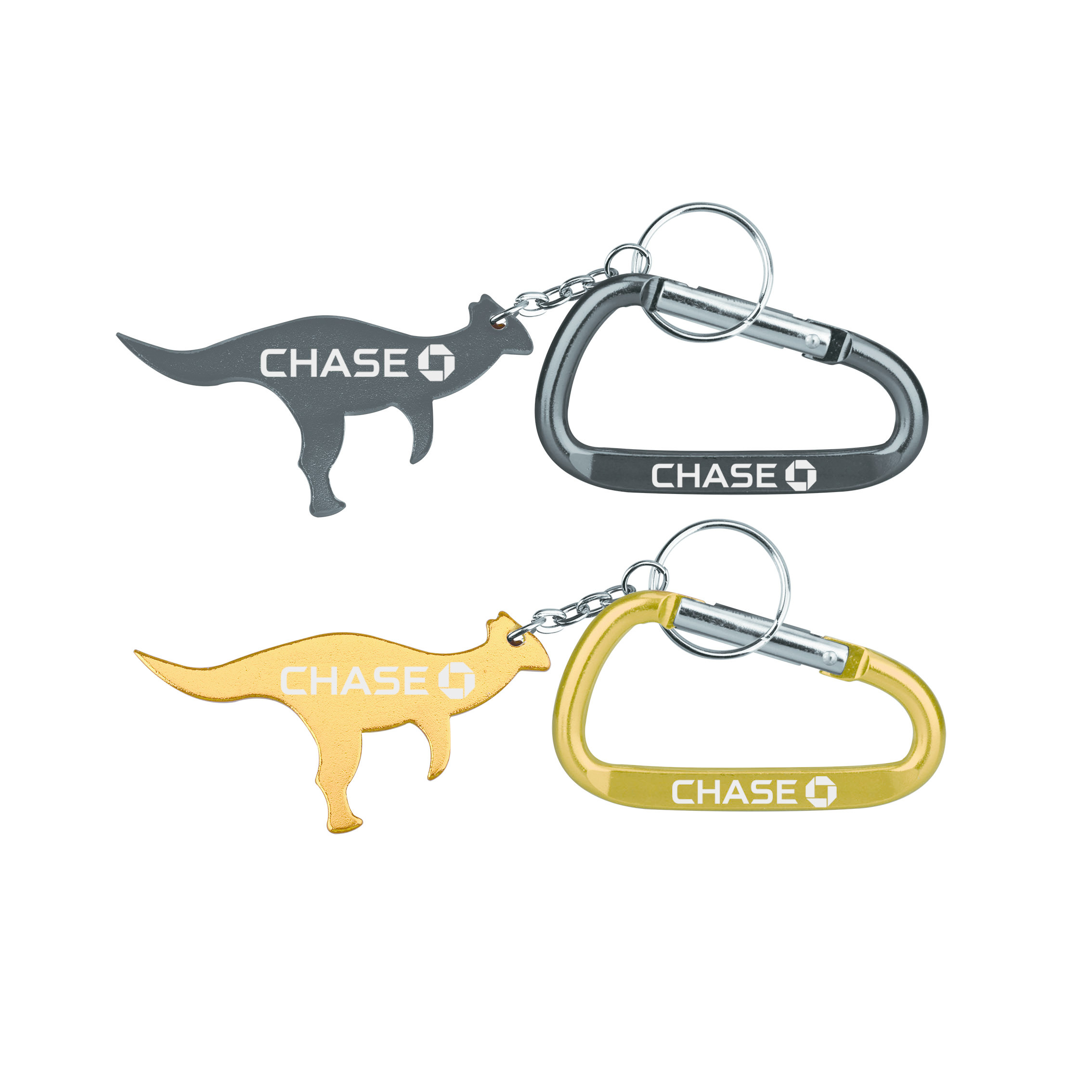 Dinosaur Shaped Aluminum Bottle Opener with with Carabiner