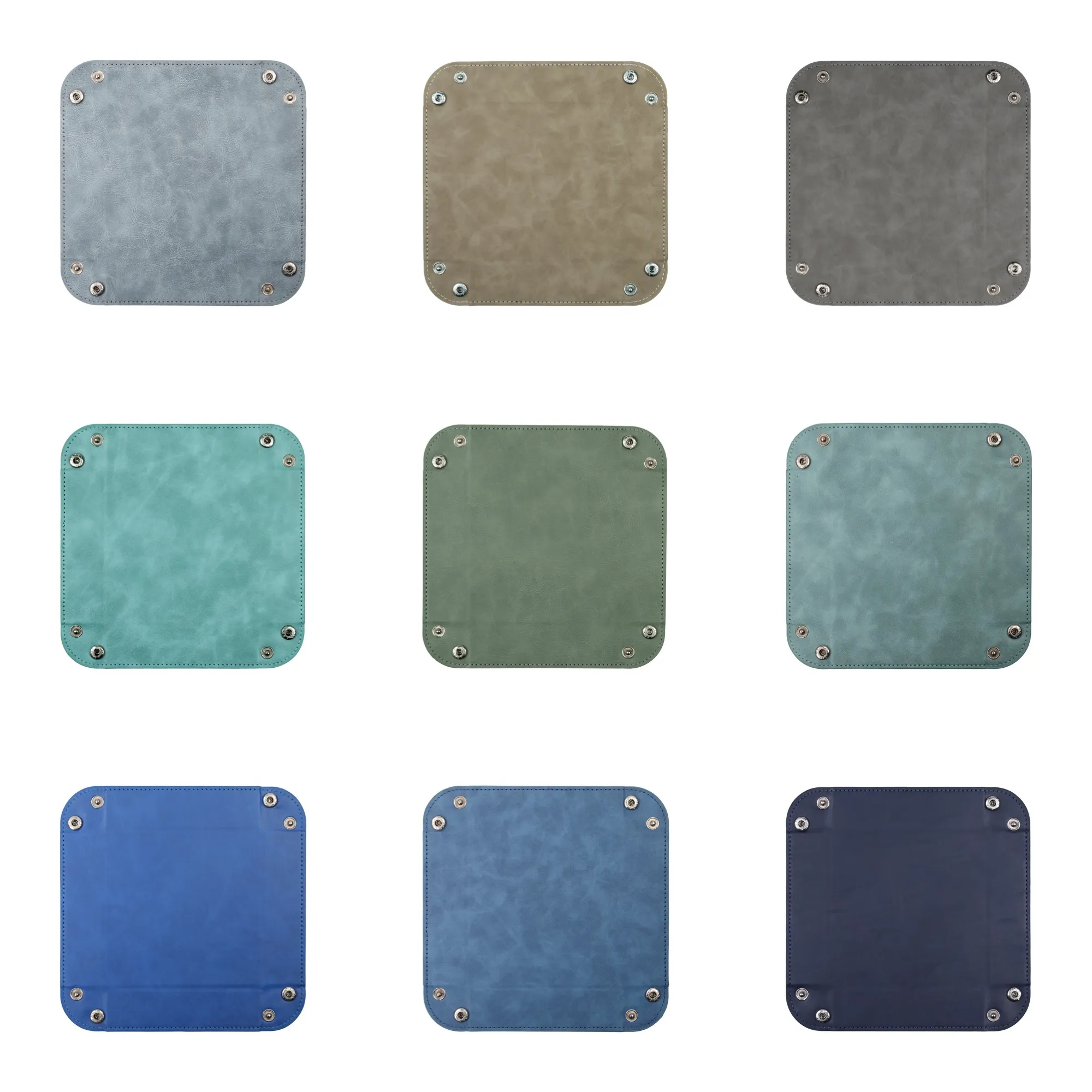 Foldable Square PU Leather Dice Tray 8