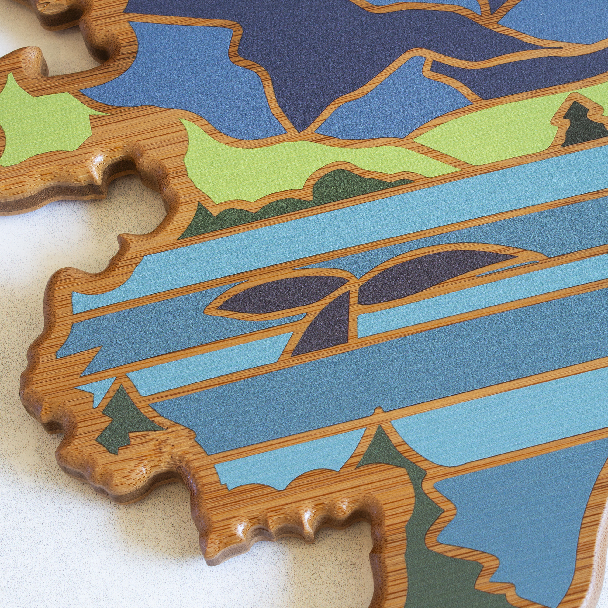 Alaska State Shaped Serving and Cutting Board with Artwork by Summer Stokes 4