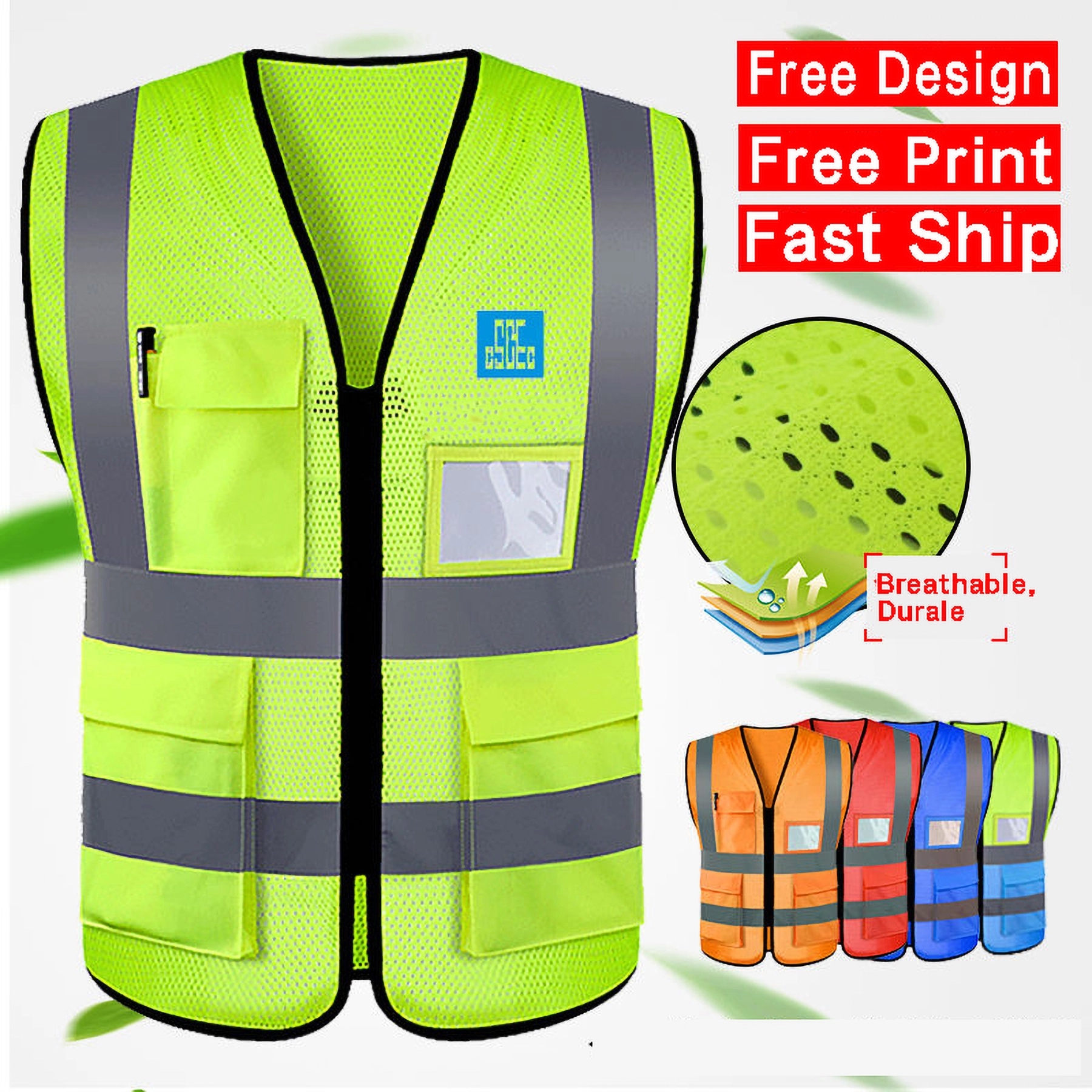 Multi-Pocket Reflective Safety Vest 9