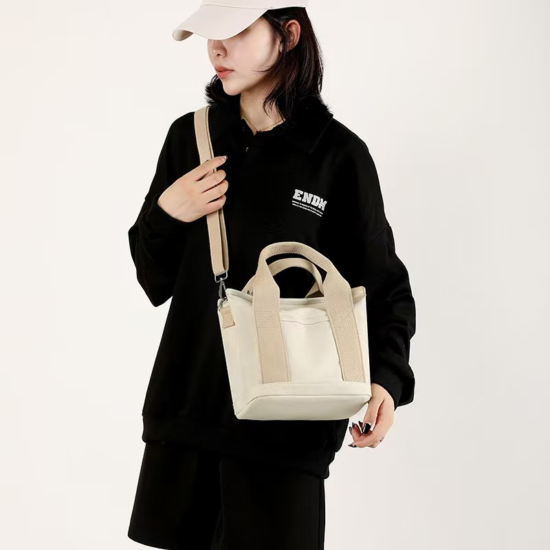 Versatile Canvas Tote Bag With Shoulder Strap For Teenager & College 17