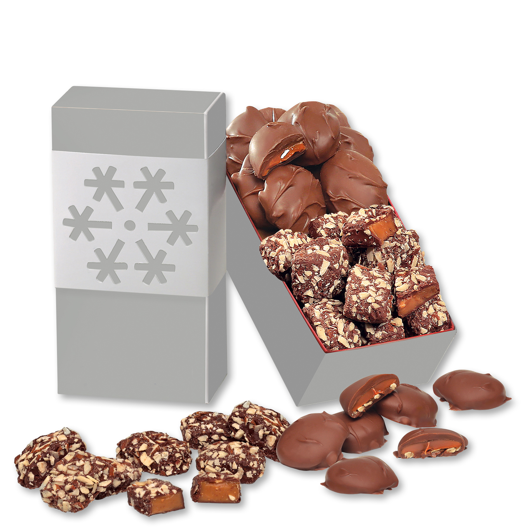 Toffee & Pecan Clusters in Snowflake Gift Box 2