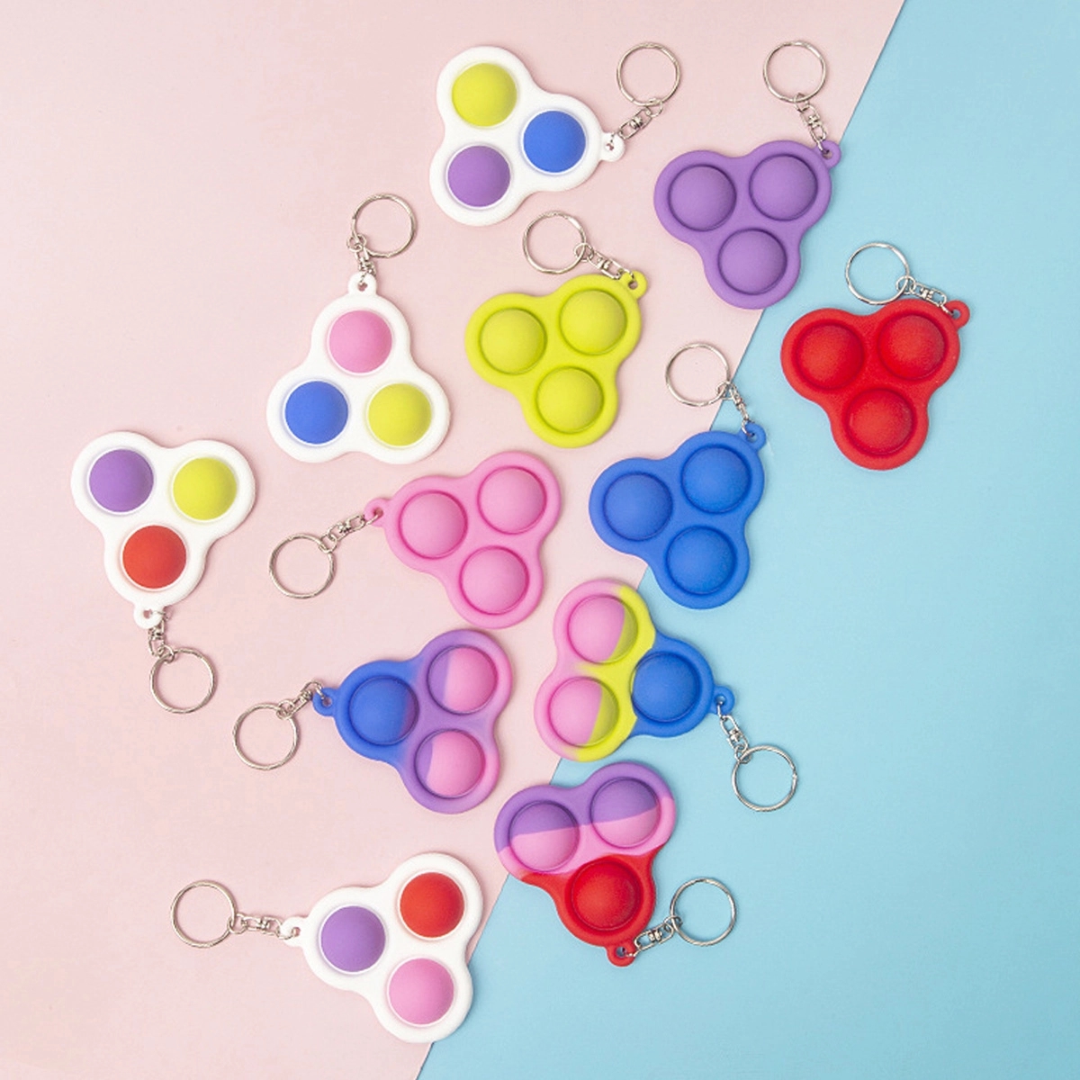 Stress Relief Bubbles Fidget Toys Silicone Keychain 11