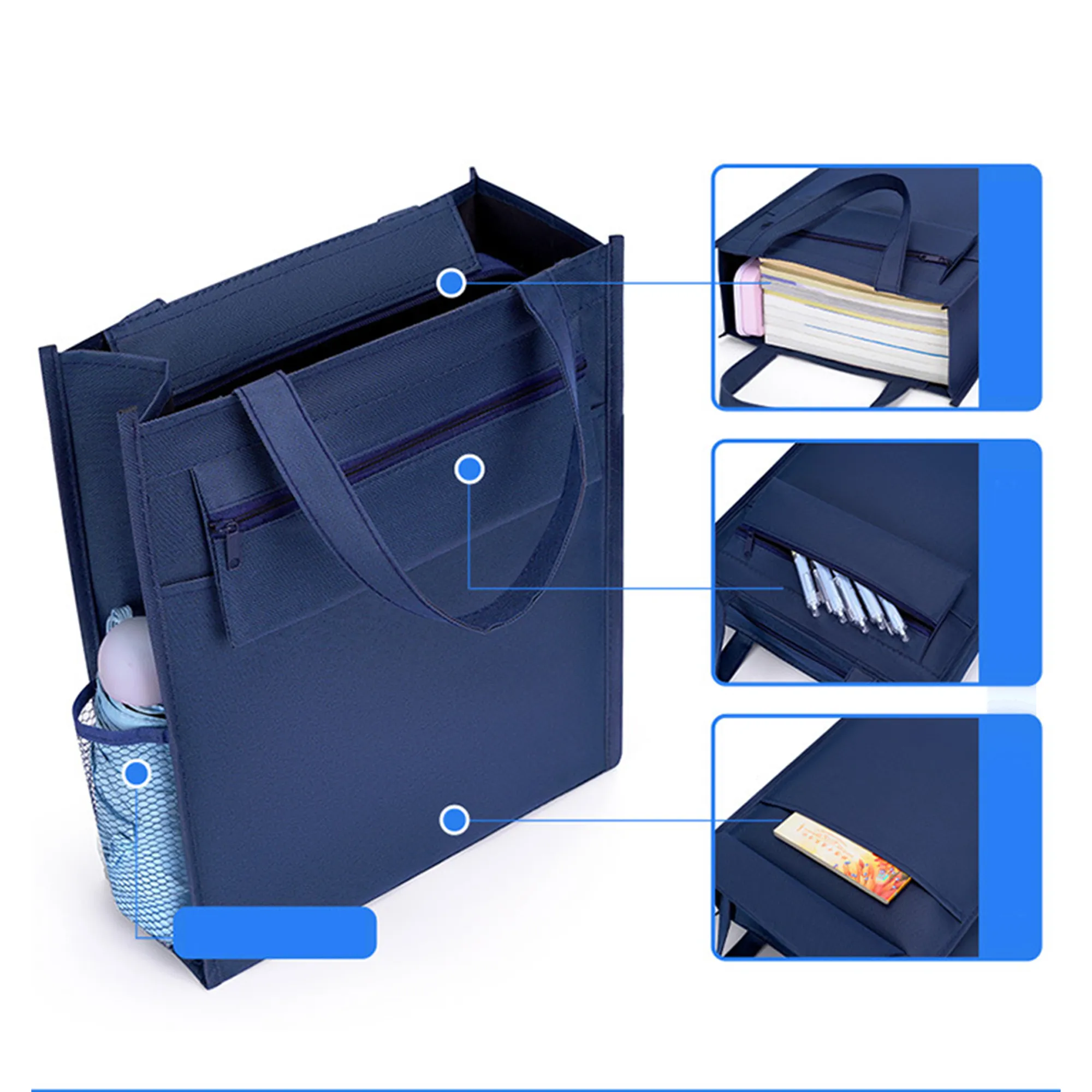 MOQ 20 Large Capacity Oxford Cloth File Tote Bag Organizer 4
