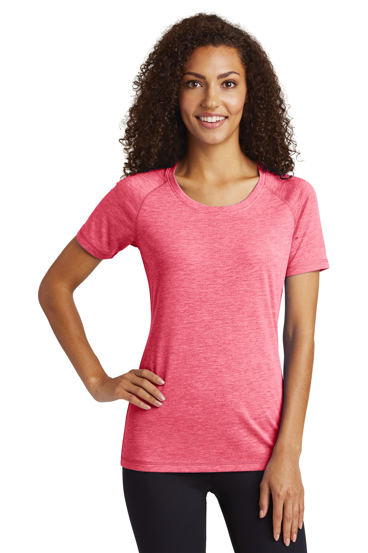 Sport-Tek Women's PosiCharge Tri-Blend Wicking Scoop Neck Raglan Tee. LST400 22