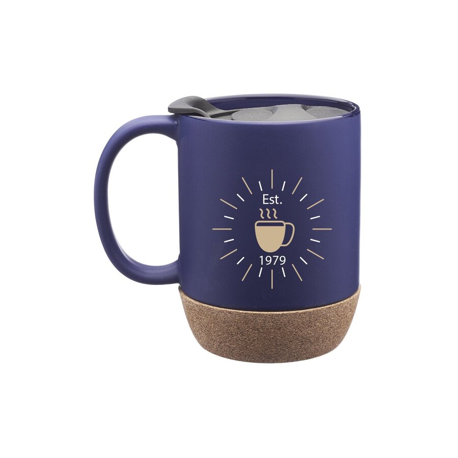 Ceramic Mug with Cork Bottom, 13 oz.