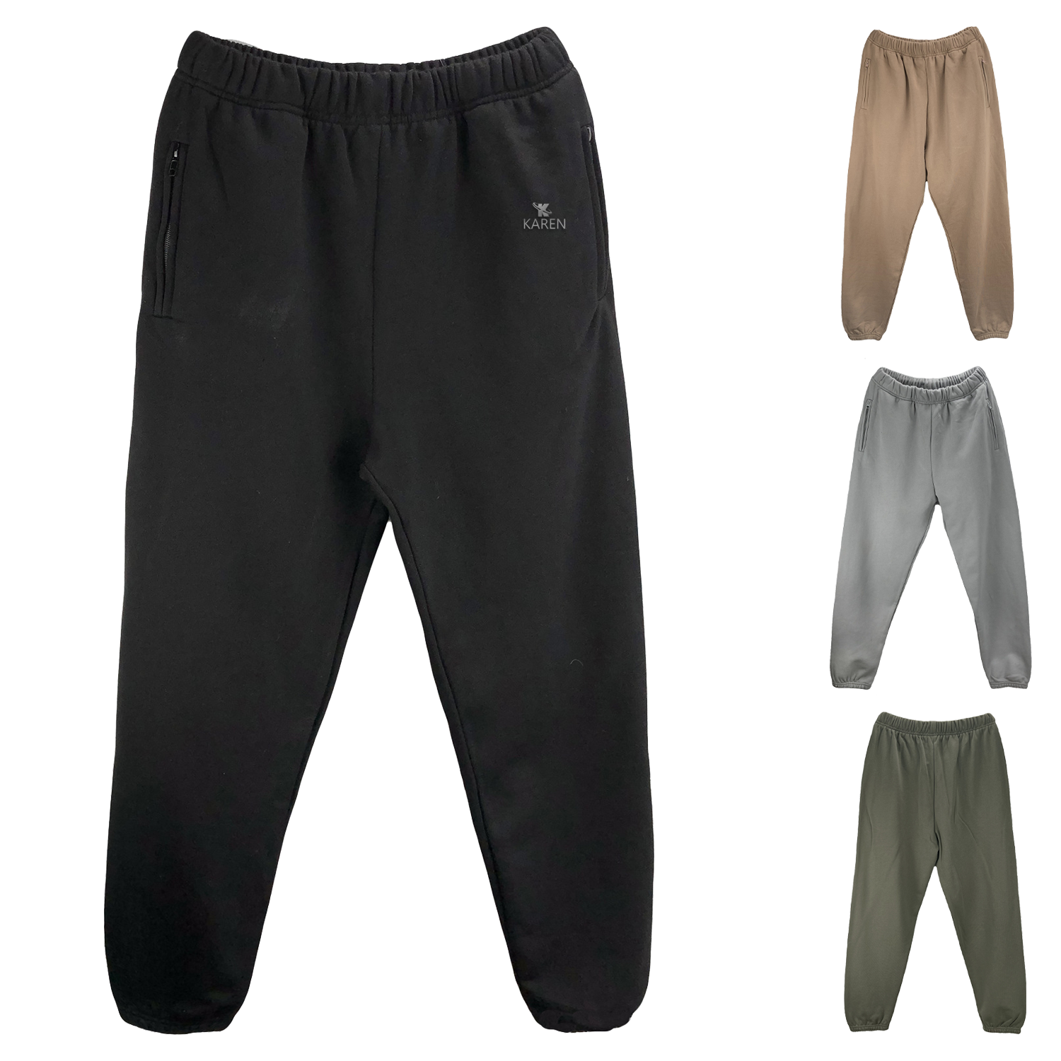 Men Casual Vintage Side Zipper Big Pockets Wash Pants 1