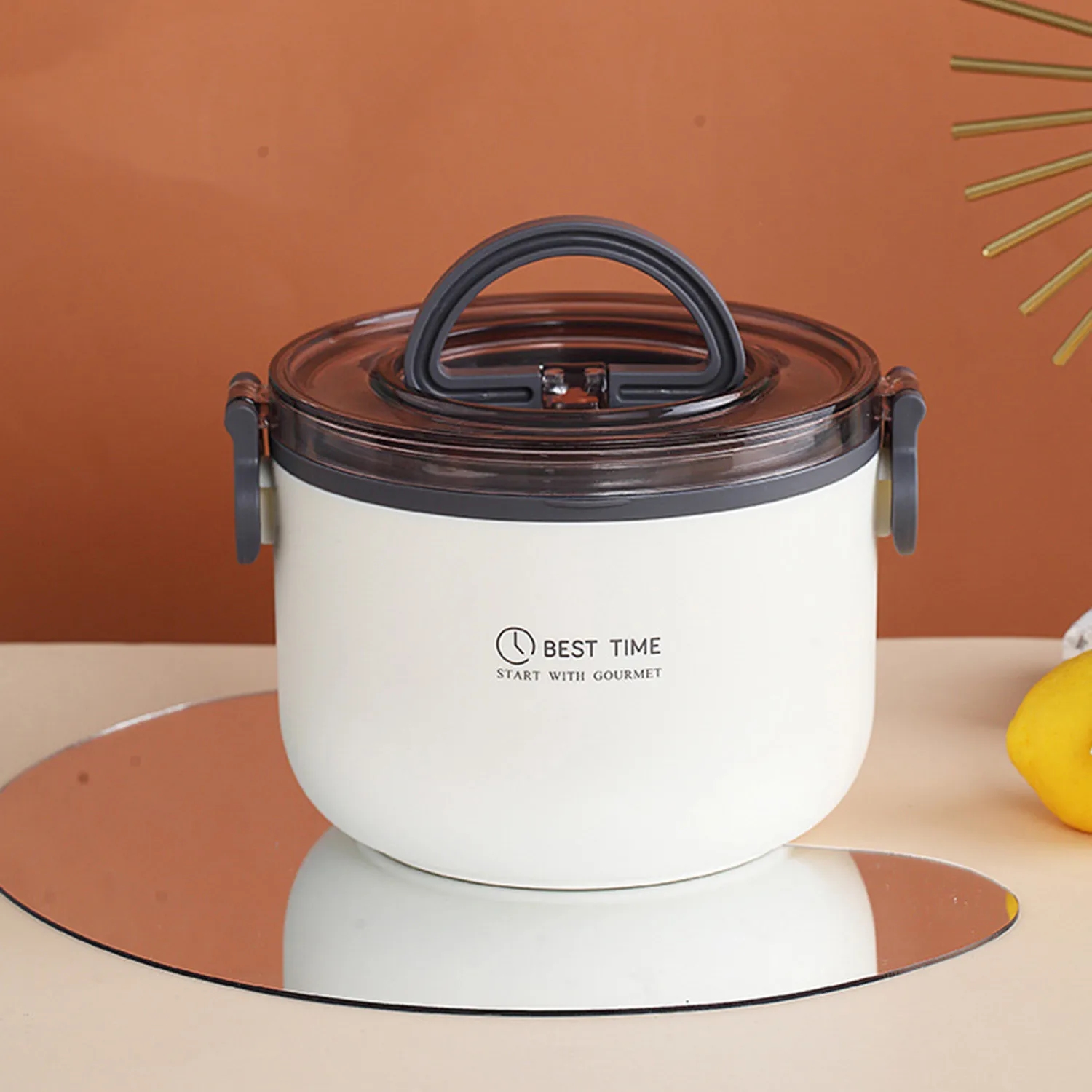 Circular Large Capacity Double Layered Lunch Box 14