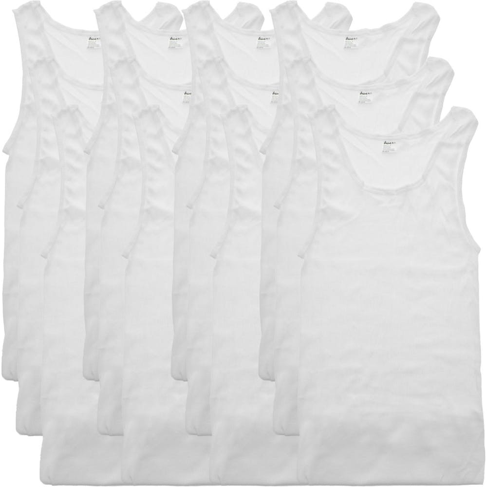 Men's Ribbed Tank Tops - White 1