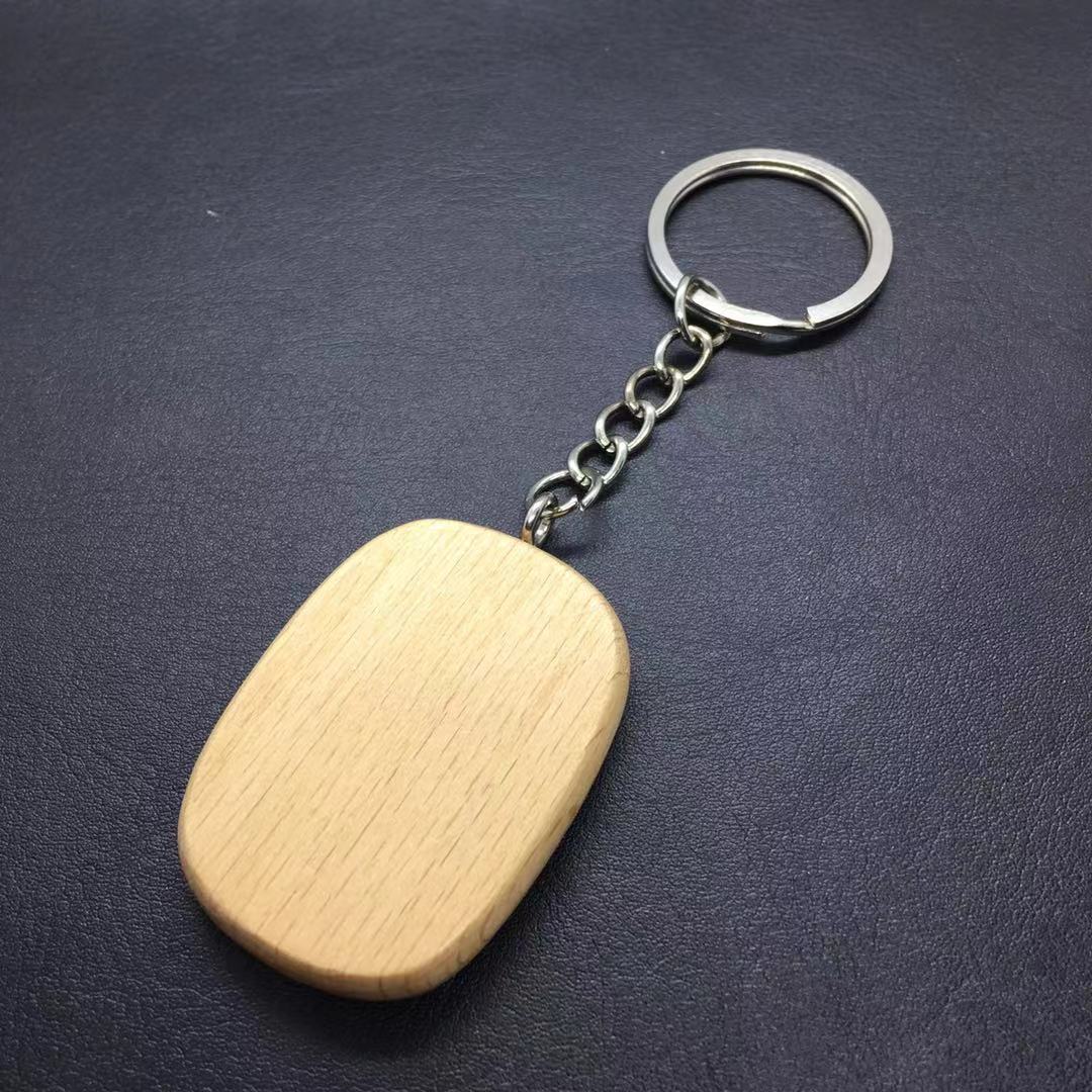 Wood Euro Key Ring 2