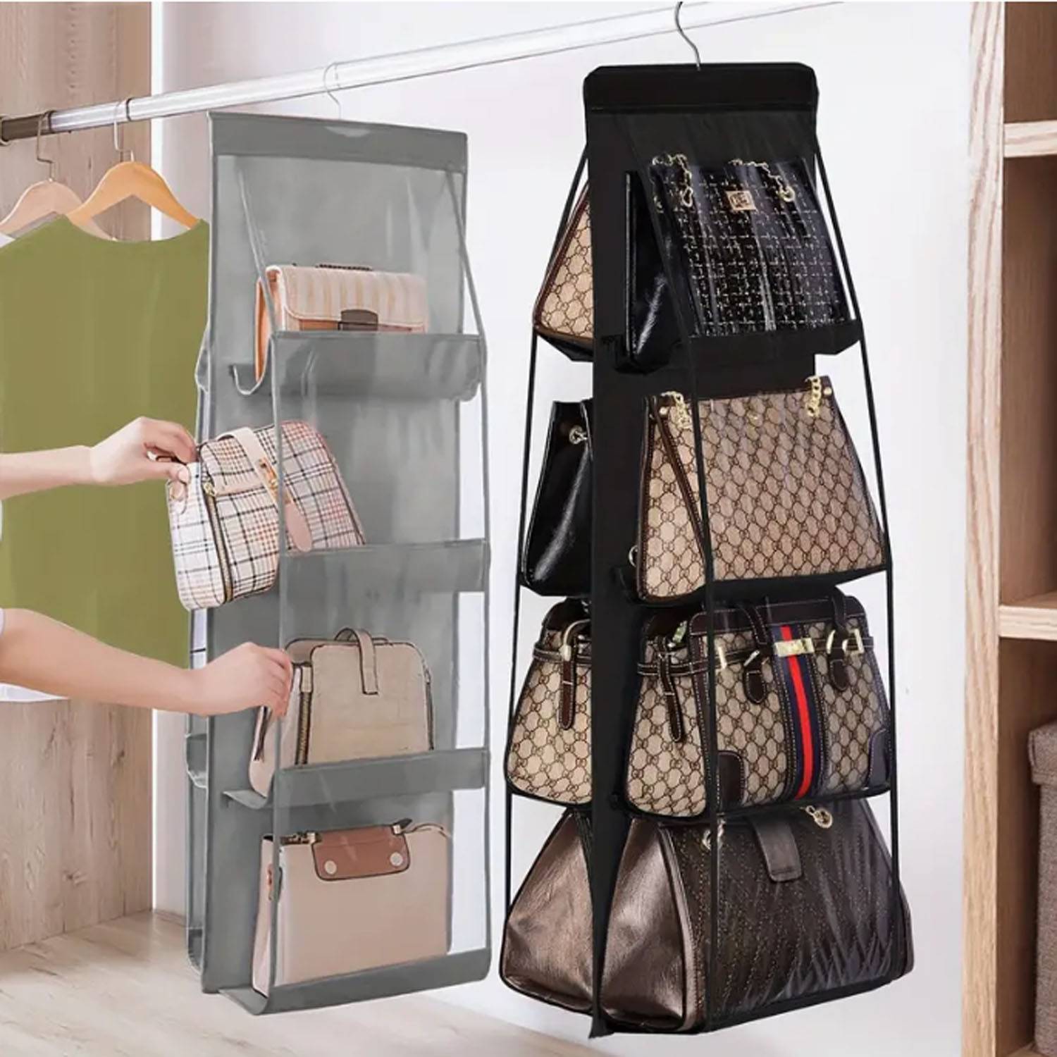 8-Mouth PVC Double-Sided Hanging Storage Organizer 5